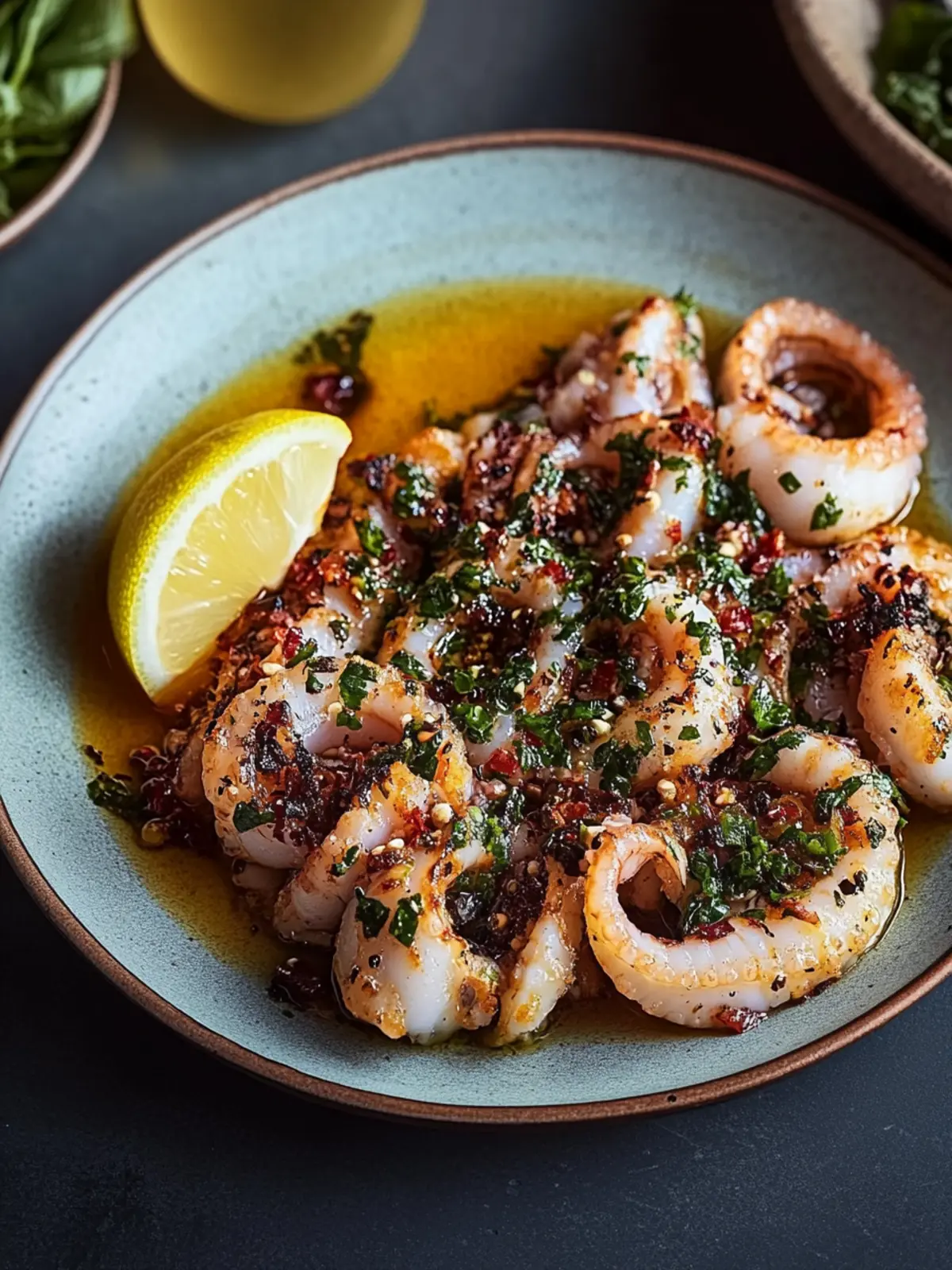 Savor Barbecued Calamari with Salmoriglio Italian Dressing 5 Barbecued calamari with salmoriglio (Italian dressing)