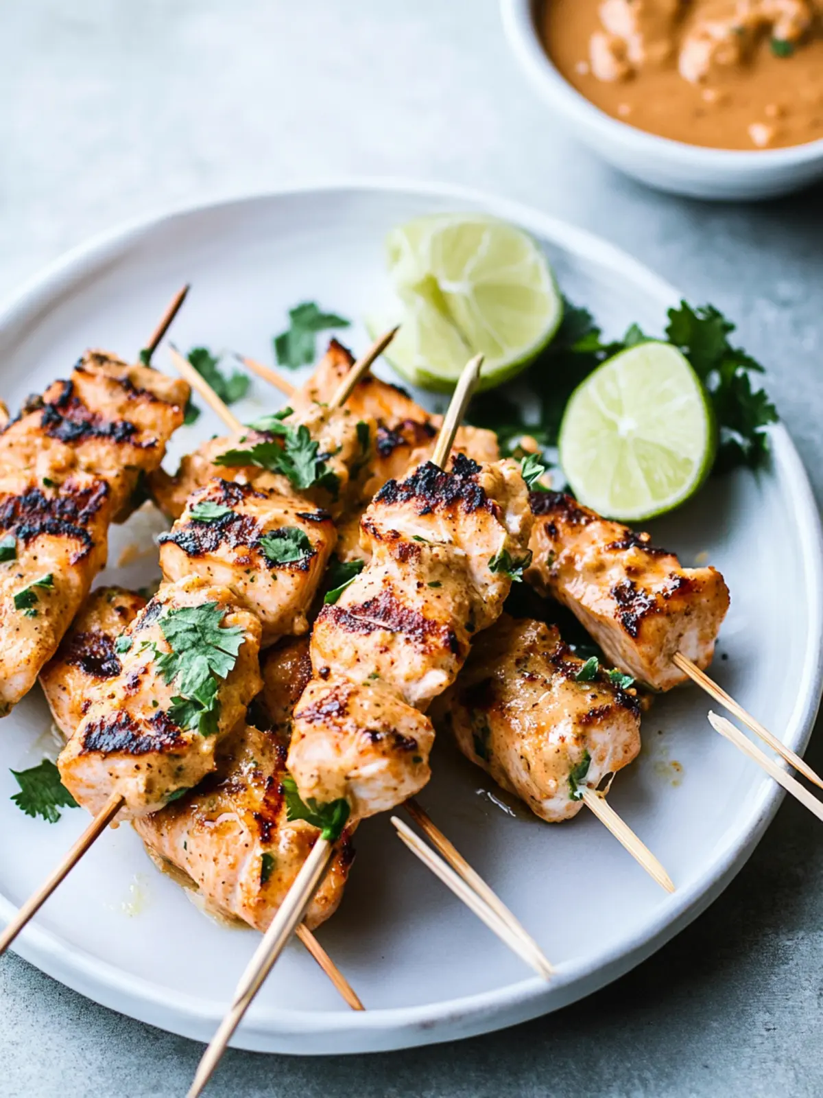 Grilled Coconut Salmon Skewers with Peanut Sauce for Summer Fun 4 Grilled Coconut Salmon Skewers with Peanut Sauce