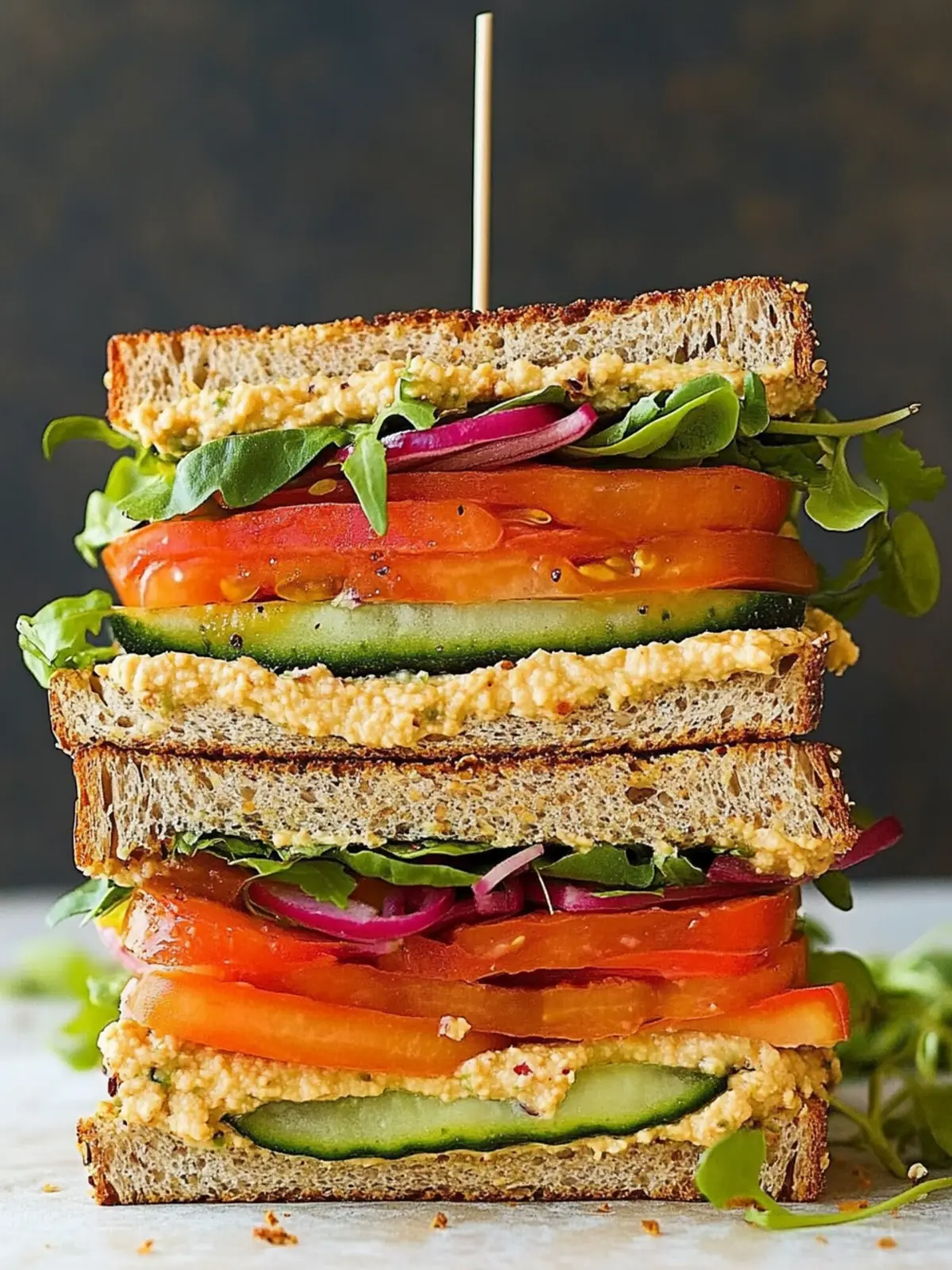 Revamp Your Lunch with a Fresh Veggie and Hummus Sandwich 2 Veggie and Hummus Sandwich