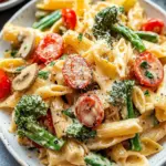 Vegan Pasta Primavera with Creamy Garlic Cashew Sauce Delights 3 Vegan Pasta Primavera with Creamy Garlic Cashew Sauce