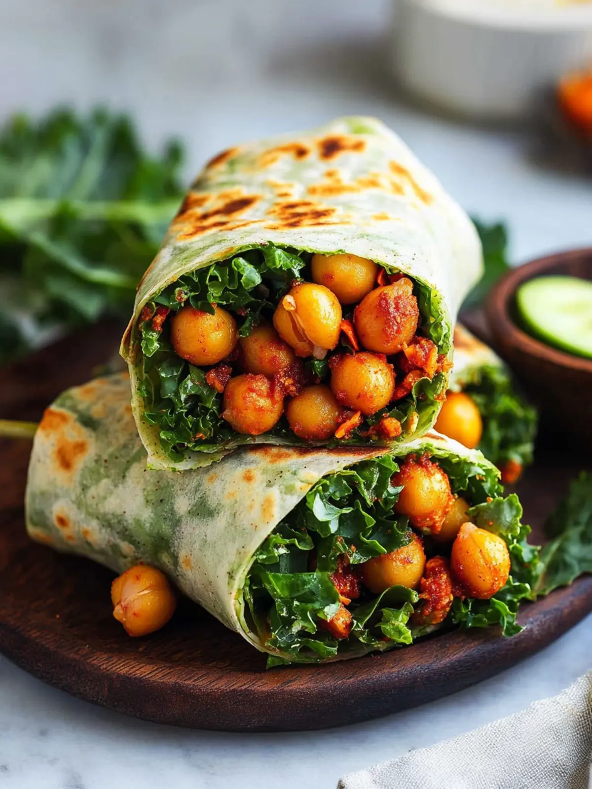 Spicy Chickpea Kale Wraps That Will Wow Your Taste Buds 4 Kale Wraps (With Spicy Chickpeas)