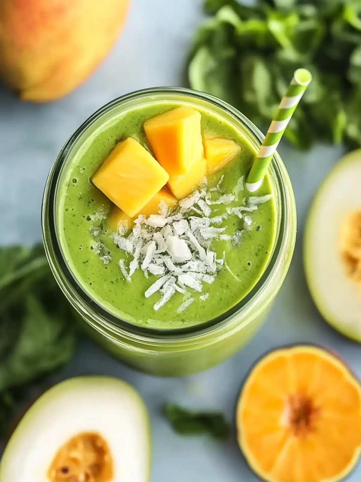 Mango Matcha Green Smoothie for a Boost of Energy and Health 3 Mango Matcha Green Smoothie