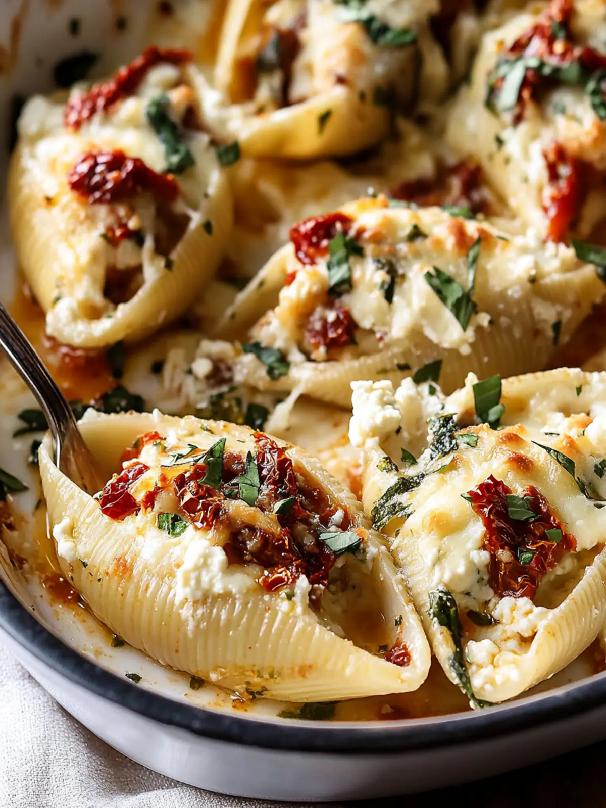 Creamy Sun-Dried Tomato and Ricotta Stuffed Shells Bliss 2 Creamy Sun-Dried Tomato and Ricotta Stuffed Shells