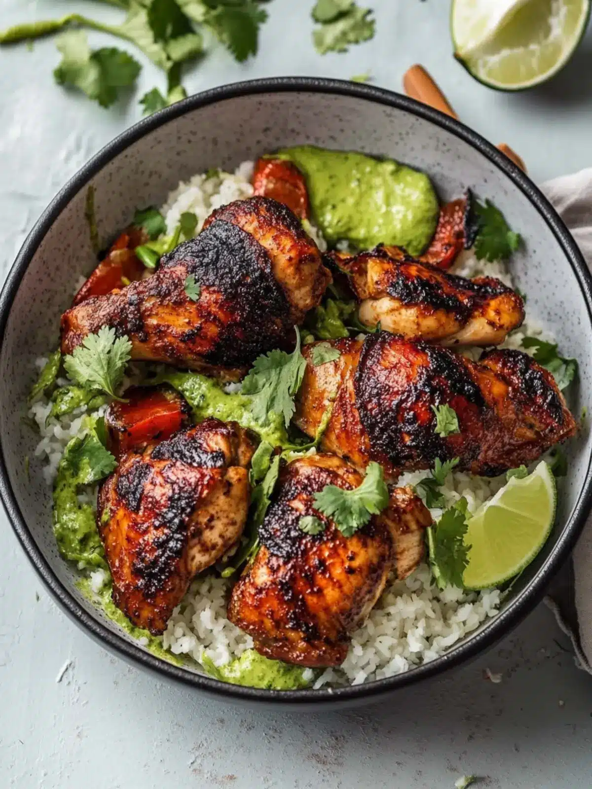 Peruvian Inspired Chicken Thighs with Zesty Jalapeño Sauce 4 Peruvian Inspired Chicken
