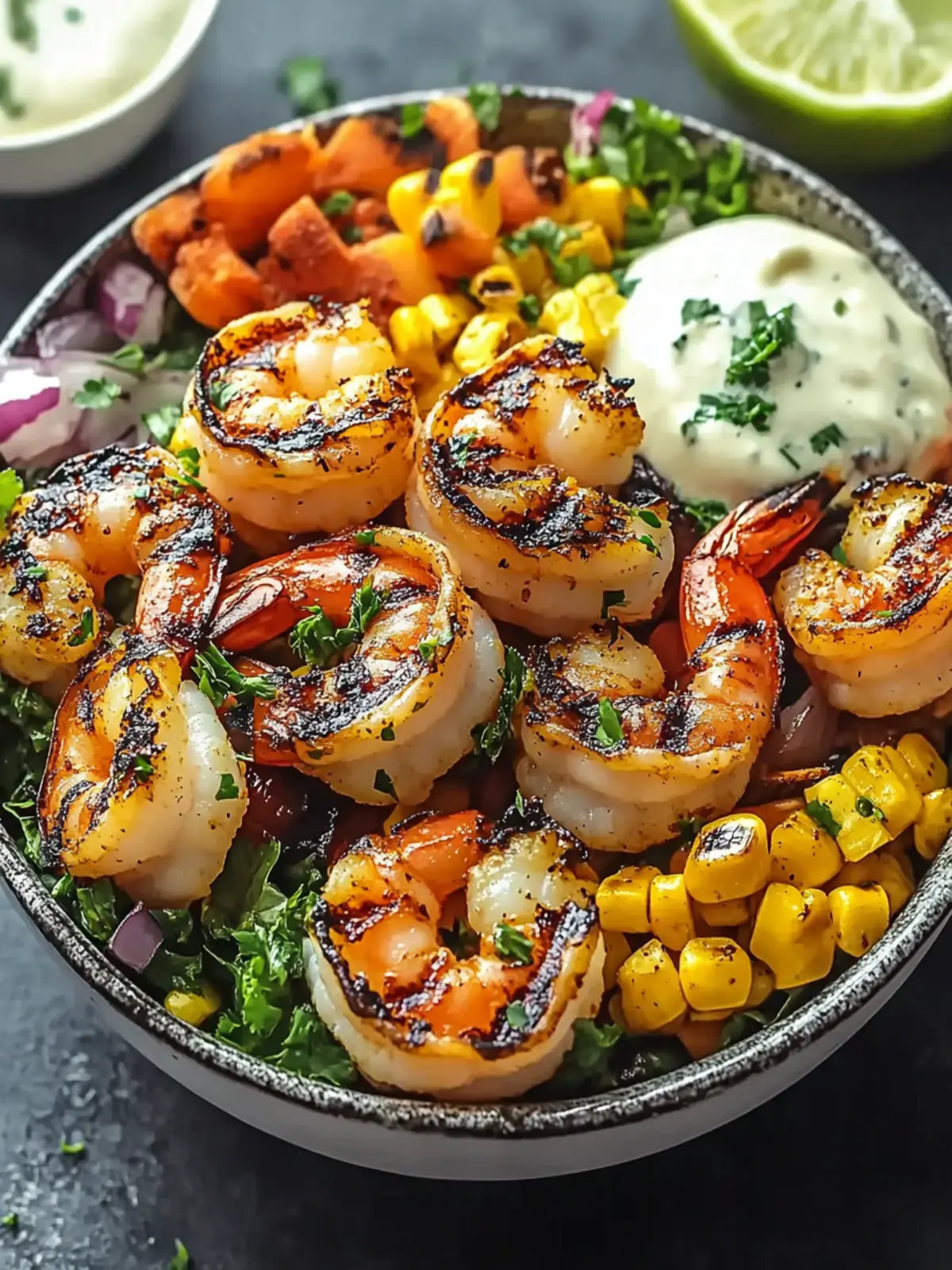 Delicious Grilled Shrimp Bowl Creamy Easy and Quick Recipe 2 Grilled Shrimp Bowl creamy Easy and Quick Recipe