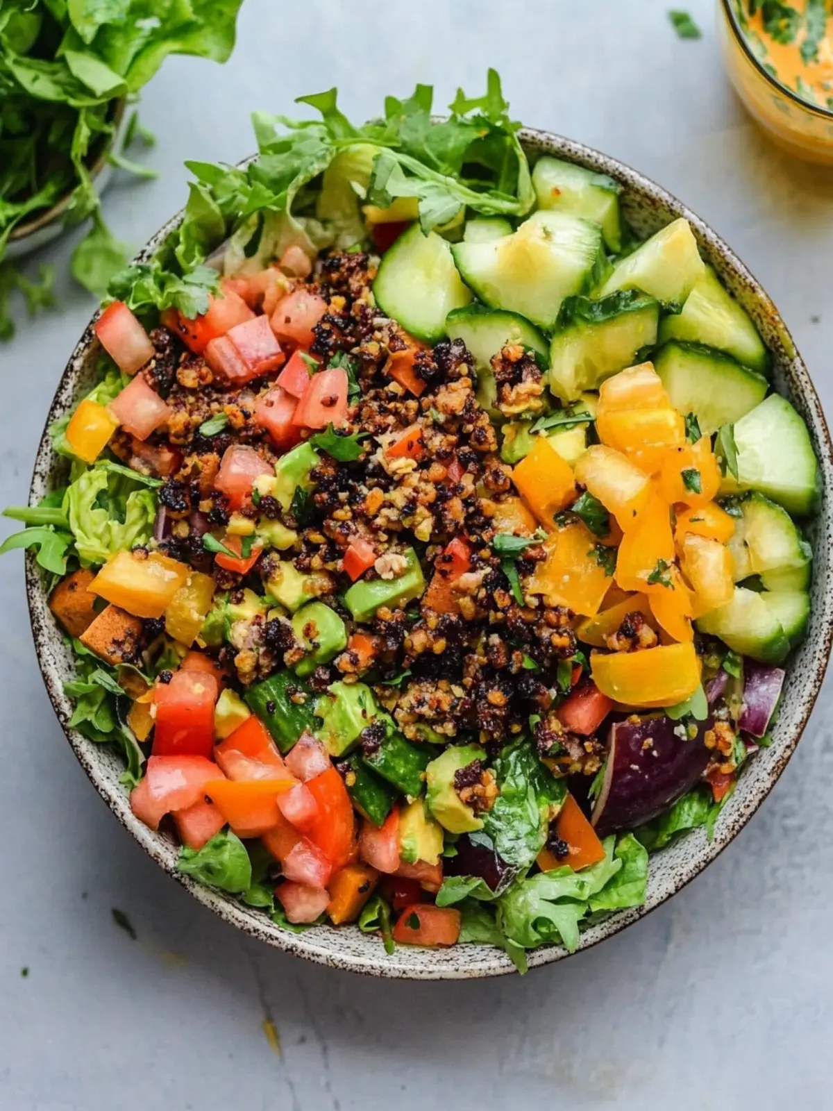 Vibrant Loaded Veggie Burger Salad: Healthy & Gluten Free! 3 Loaded Veggie Burger Salad (Vegetarian + Gluten Free)
