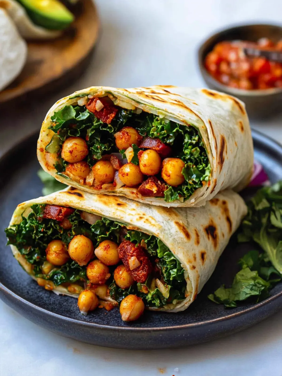 Spicy Chickpea Kale Wraps That Will Wow Your Taste Buds 2 Kale Wraps (With Spicy Chickpeas)