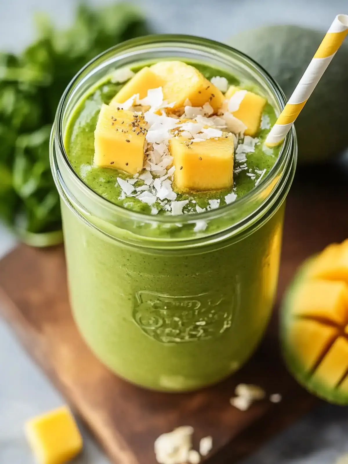 Mango Matcha Green Smoothie for a Boost of Energy and Health 2 Mango Matcha Green Smoothie