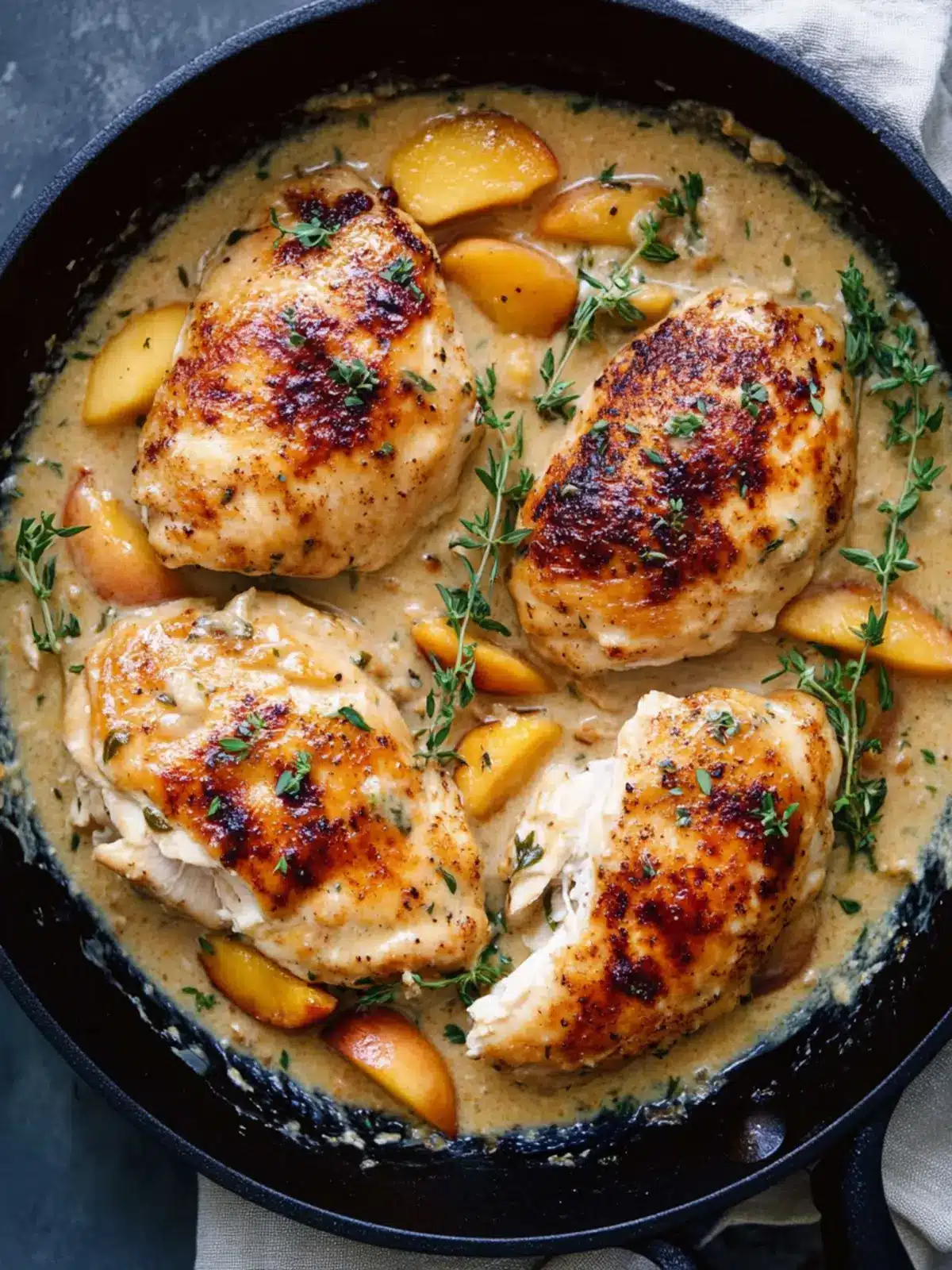 Savory One Skillet Creamy Peach Chicken Delight 3 One Skillet Creamy Peach Chicken