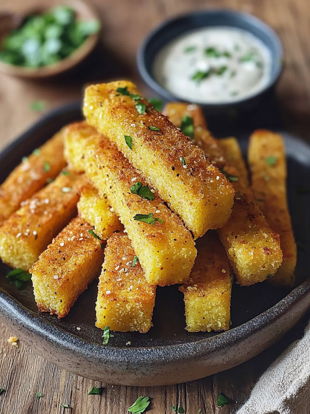 Crispy Polenta Fries: A Gluten-Free Vegan Delight! 4 Polenta Fries (Gluten-Free, Vegan Recipe