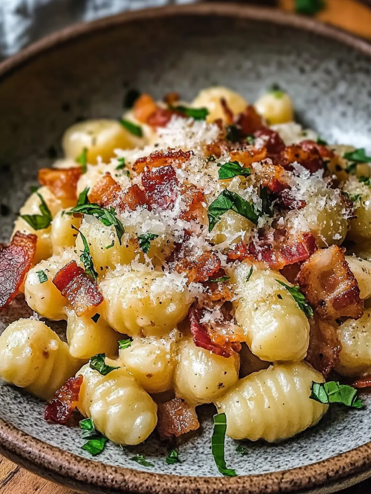 Gnocchi Carbonara with Bacon & Parmesan for Cozy Evenings 2 Gnocchi Carbonara with Bacon & Parmesan for Cozy Evenings