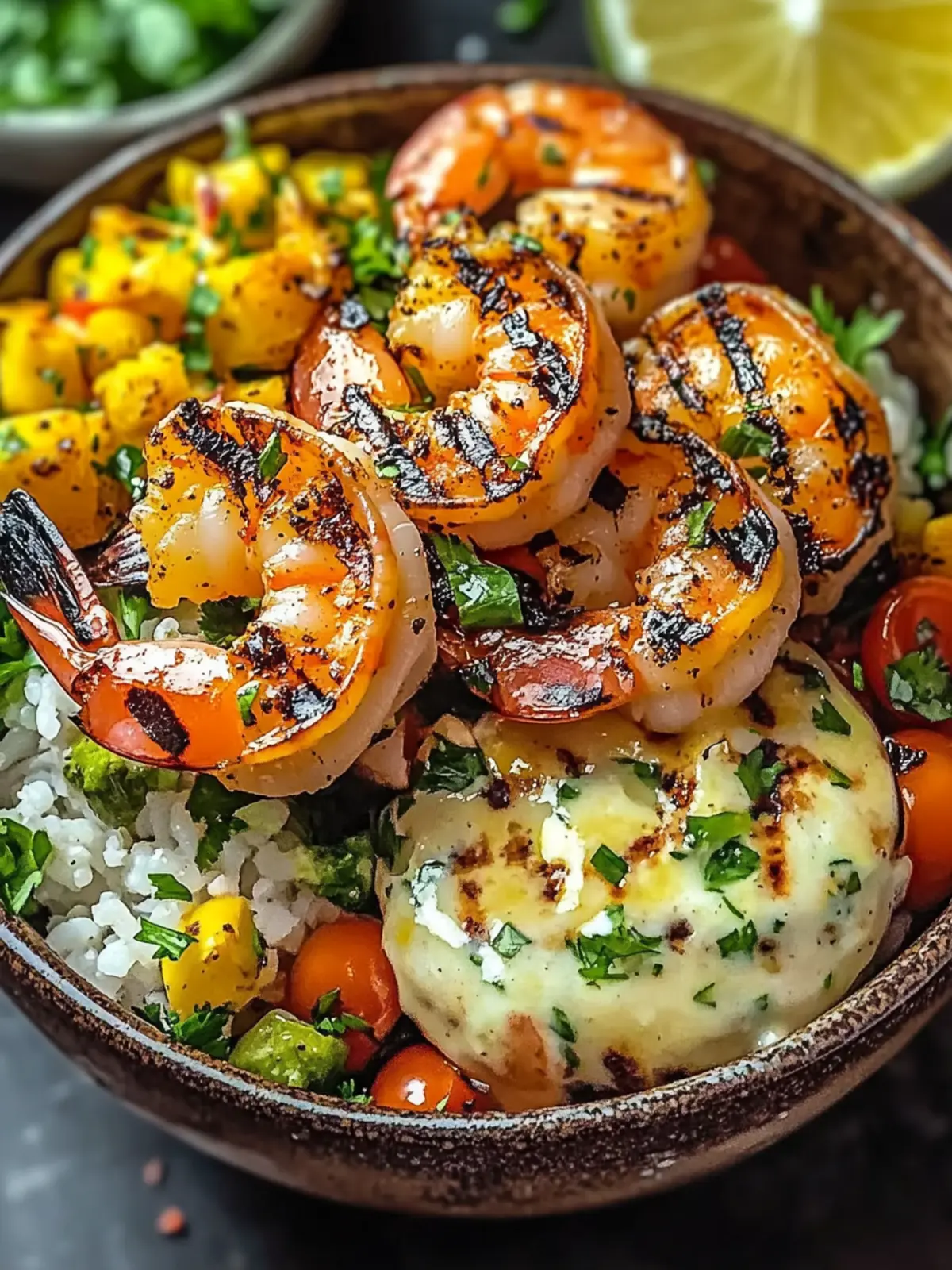 Delicious Grilled Shrimp Bowl Creamy Easy and Quick Recipe 4 Grilled Shrimp Bowl creamy Easy and Quick Recipe