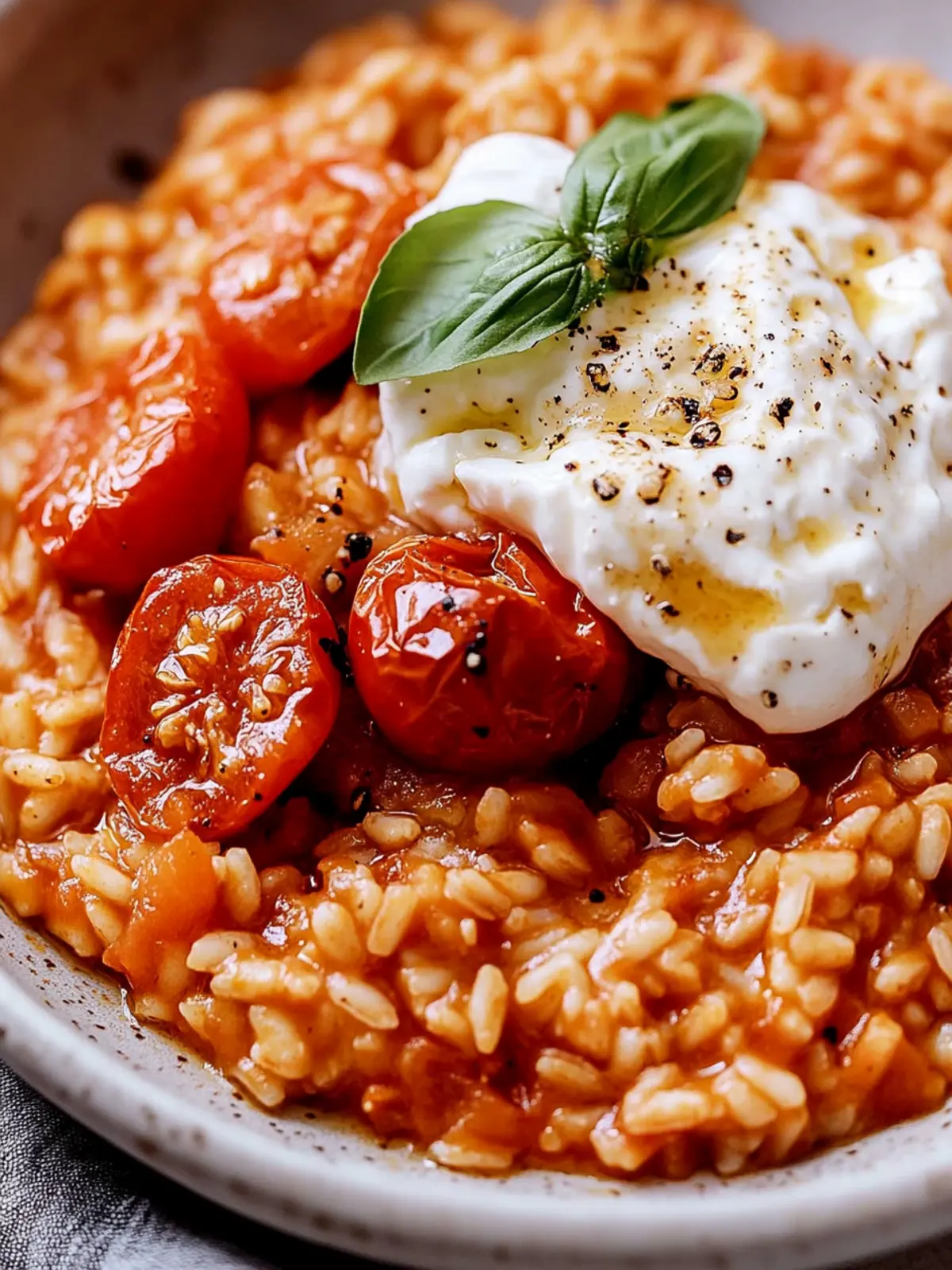 Spicy Roasted Tomato and Burrata Risotto Bliss at Home 2 Spicy Roasted Tomato and Burrata Risotto