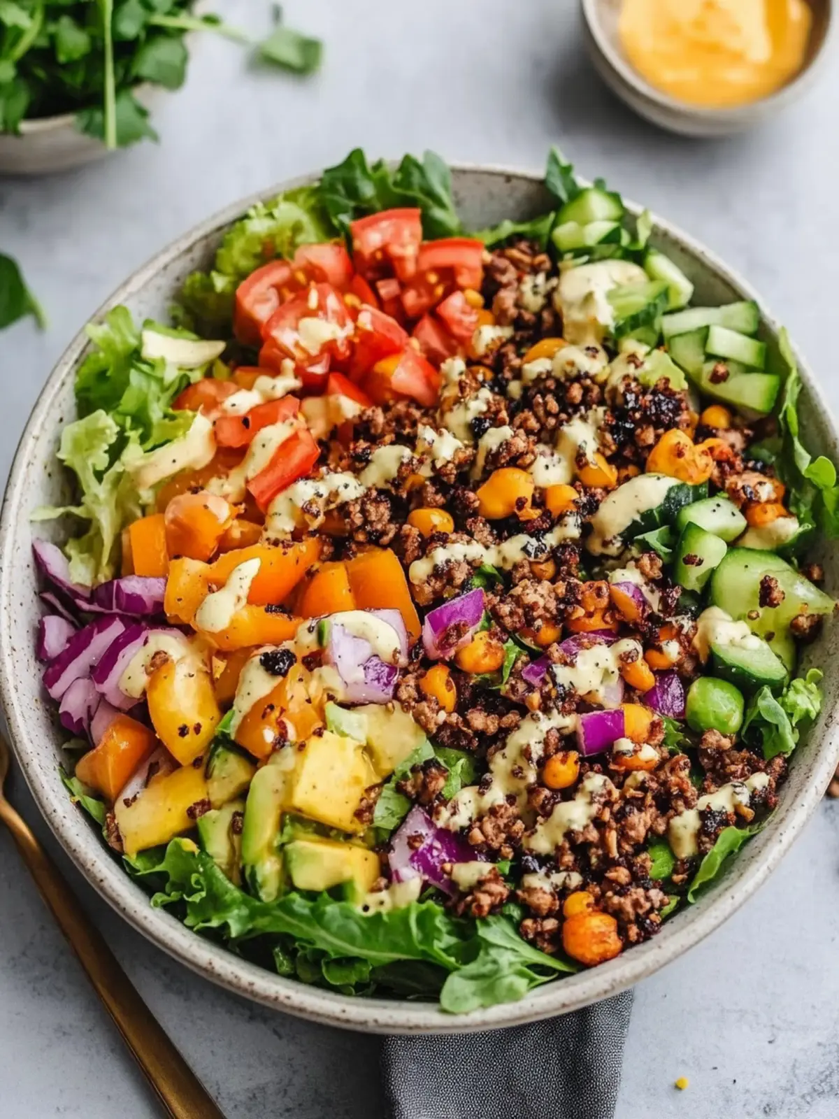 Vibrant Loaded Veggie Burger Salad: Healthy & Gluten Free! 4 Loaded Veggie Burger Salad (Vegetarian + Gluten Free)