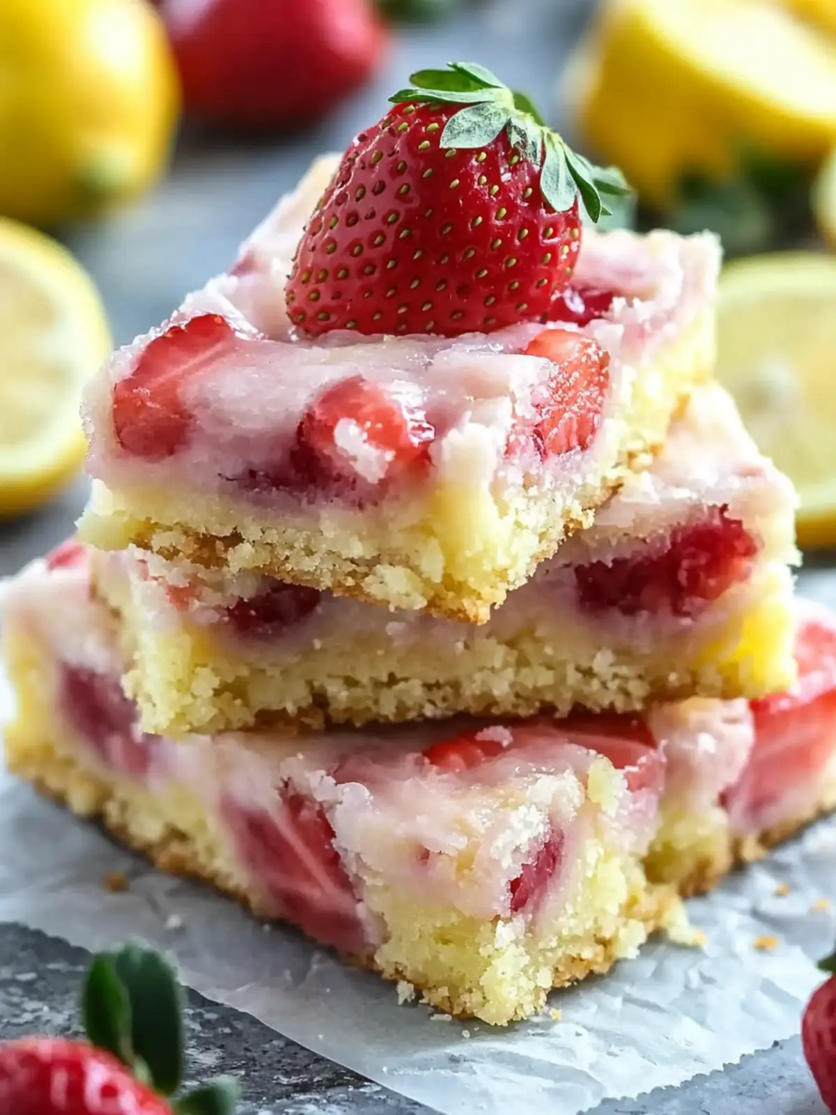 Delicious Strawberry Lemon Blondies for Sunny Days 3 Strawberry Lemon Blondies