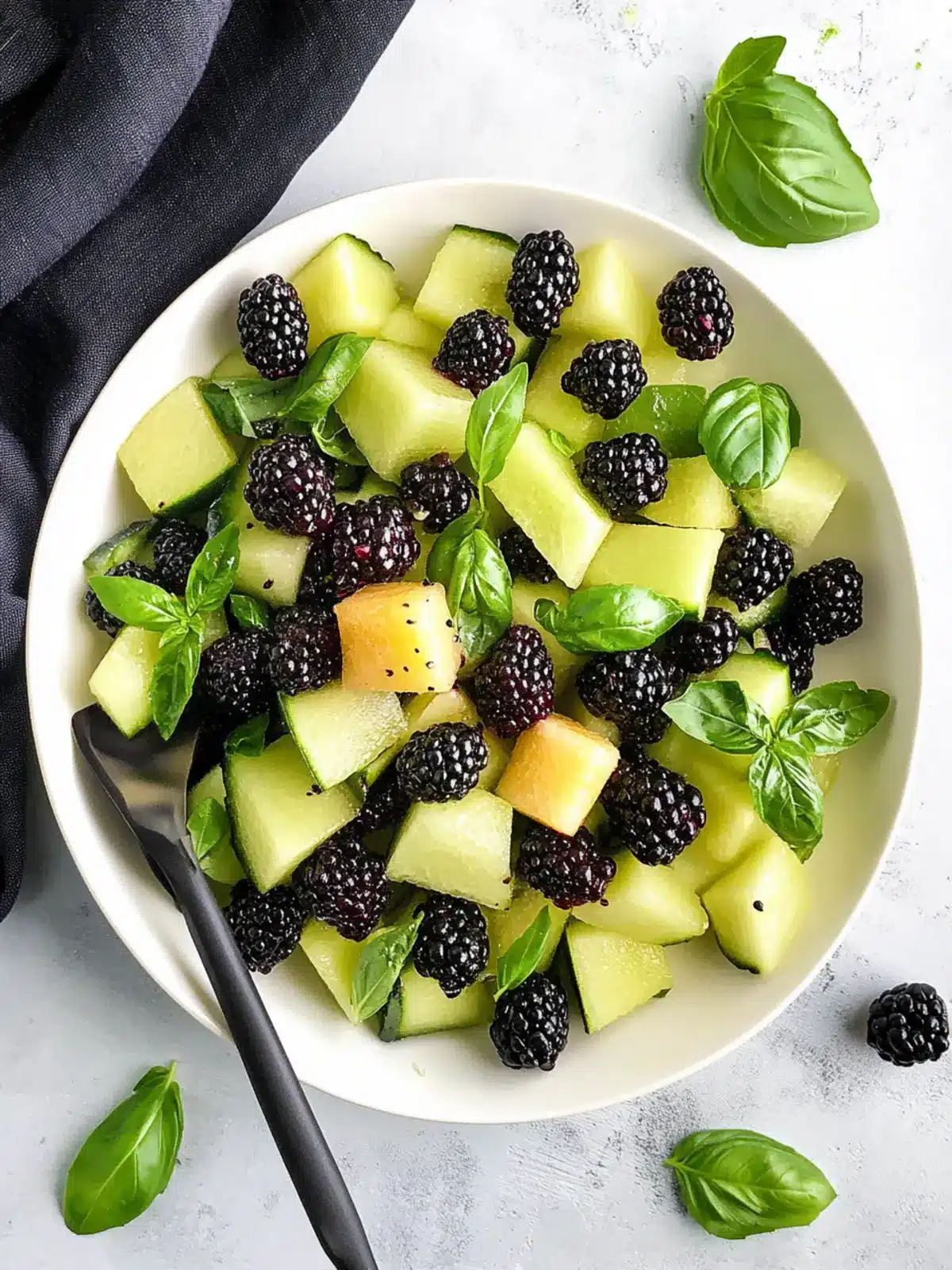Refreshing Blackberry Honeydew Salad with Basil Bliss 5 Blackberry Honeydew Salad with Basil