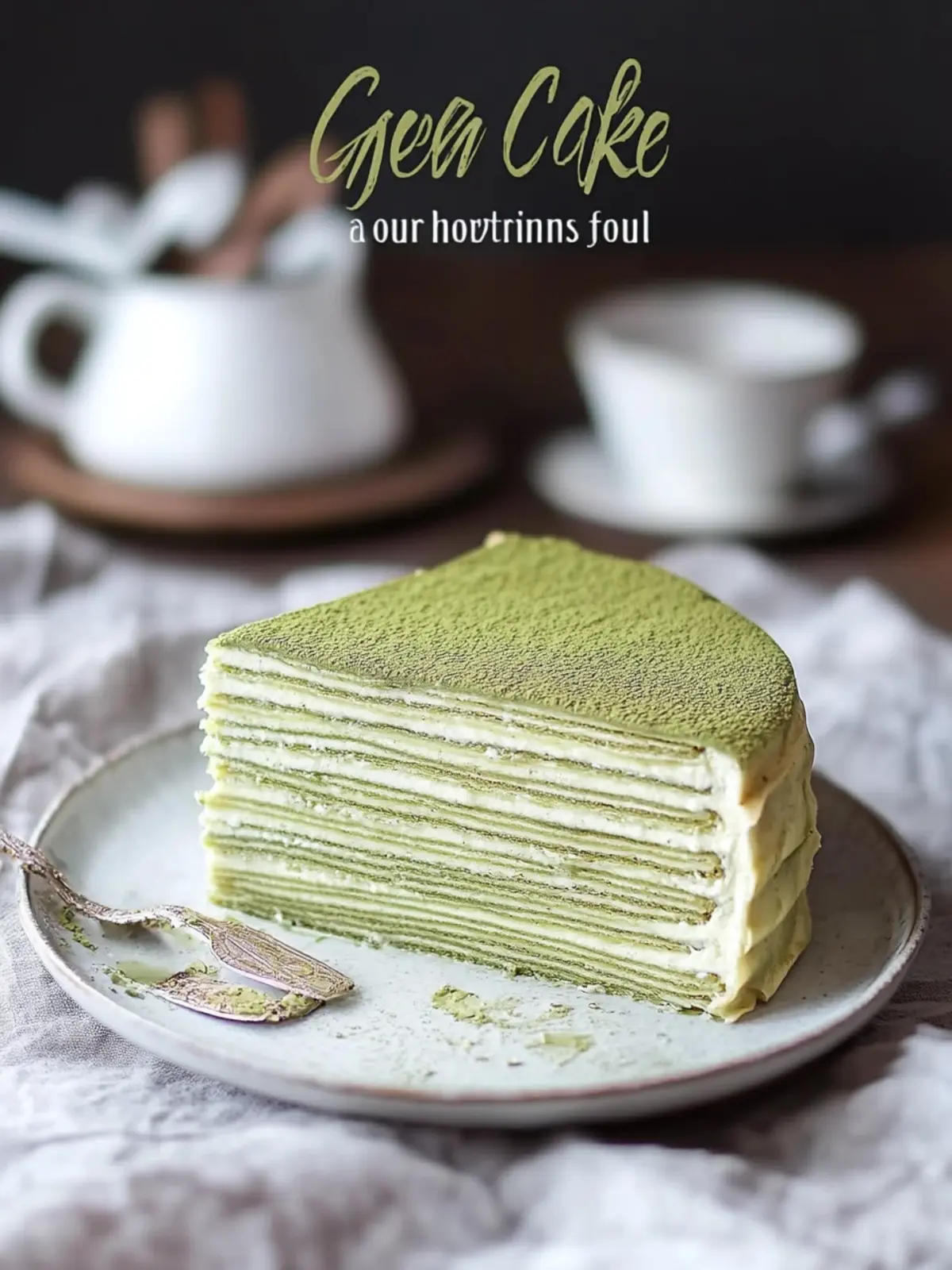Japanese Matcha Green Tea Mille Crepe Cake - A No-Bake Delight 3 Japanese Matcha Green Tea Mille Crepe Cake - A No-Bake Dessert
