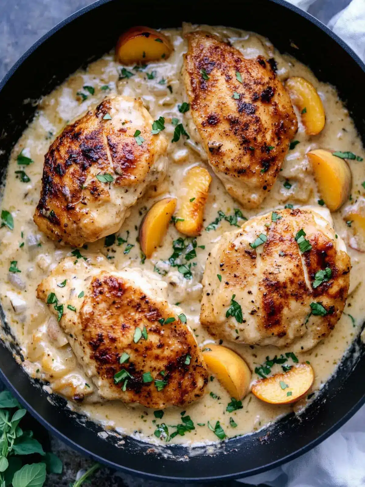 Savory One Skillet Creamy Peach Chicken Delight 5 One Skillet Creamy Peach Chicken