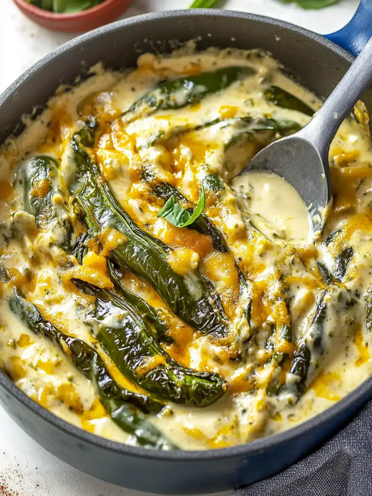 Rajas Poblanas: Cozy Roasted Poblano Strips in Cream Sauce 4 Rajas Poblanas (Roasted Poblano Strips in Cream Sauce)