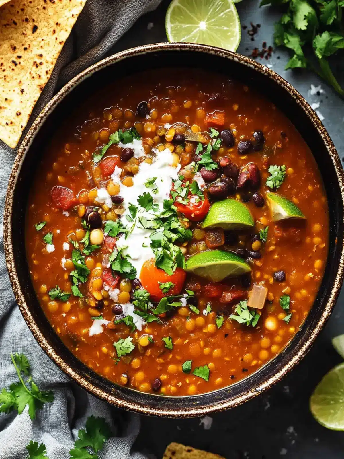 Hearty Vegan Lentil Tortilla Soup Ready in 20 Minutes 3 Vegan Lentil Tortilla Soup