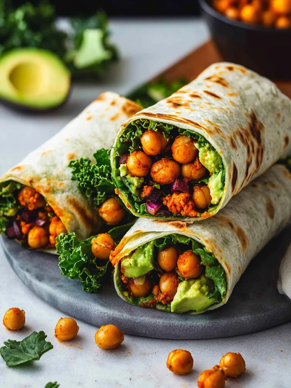 Spicy Chickpea Kale Wraps That Will Wow Your Taste Buds 3 Kale Wraps (With Spicy Chickpeas)
