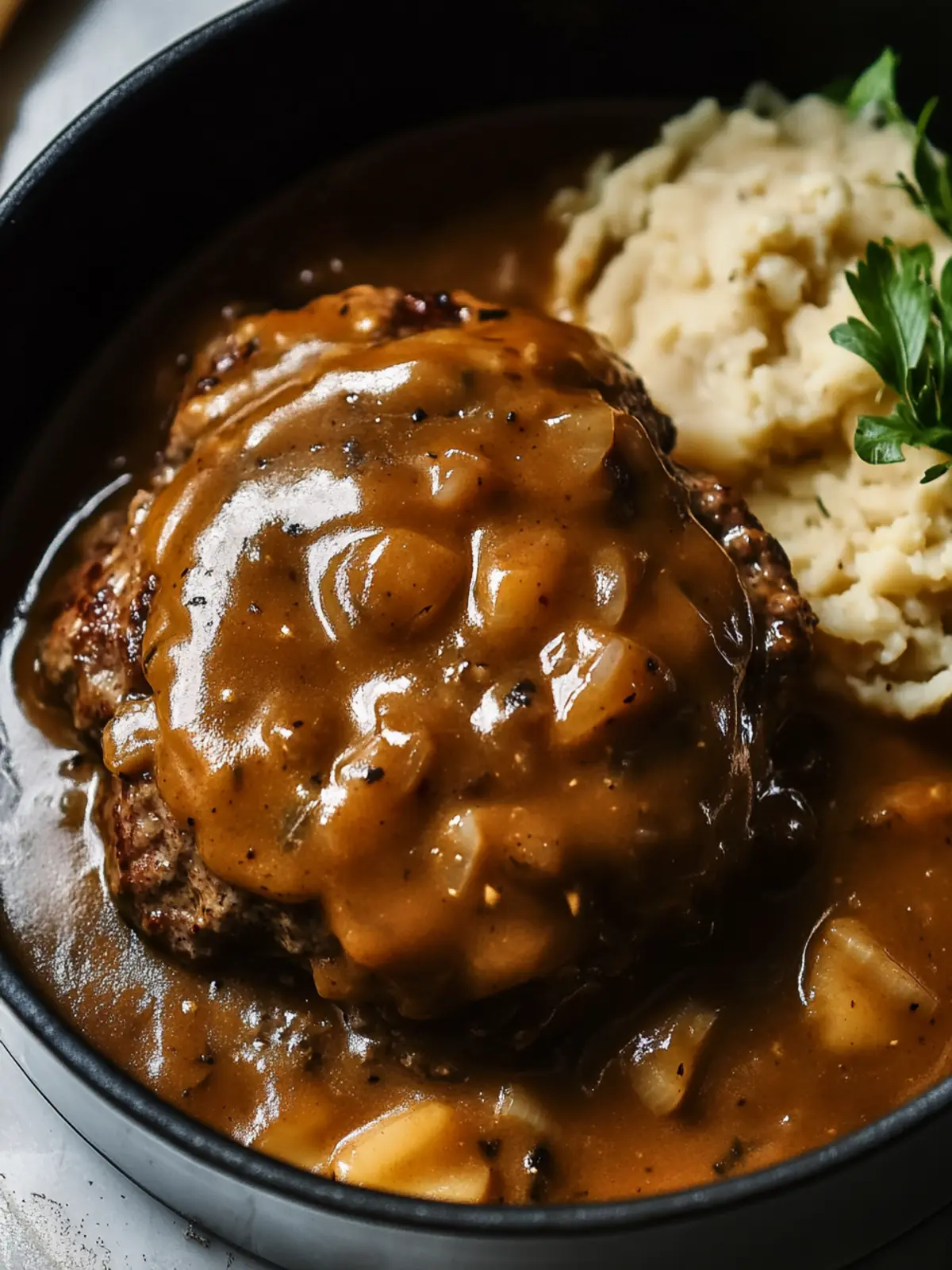 Savor Homemade Hamburger Steak and Gravy Gluten Free Magic 5 Hamburger Steak and Gravy {gluten free}