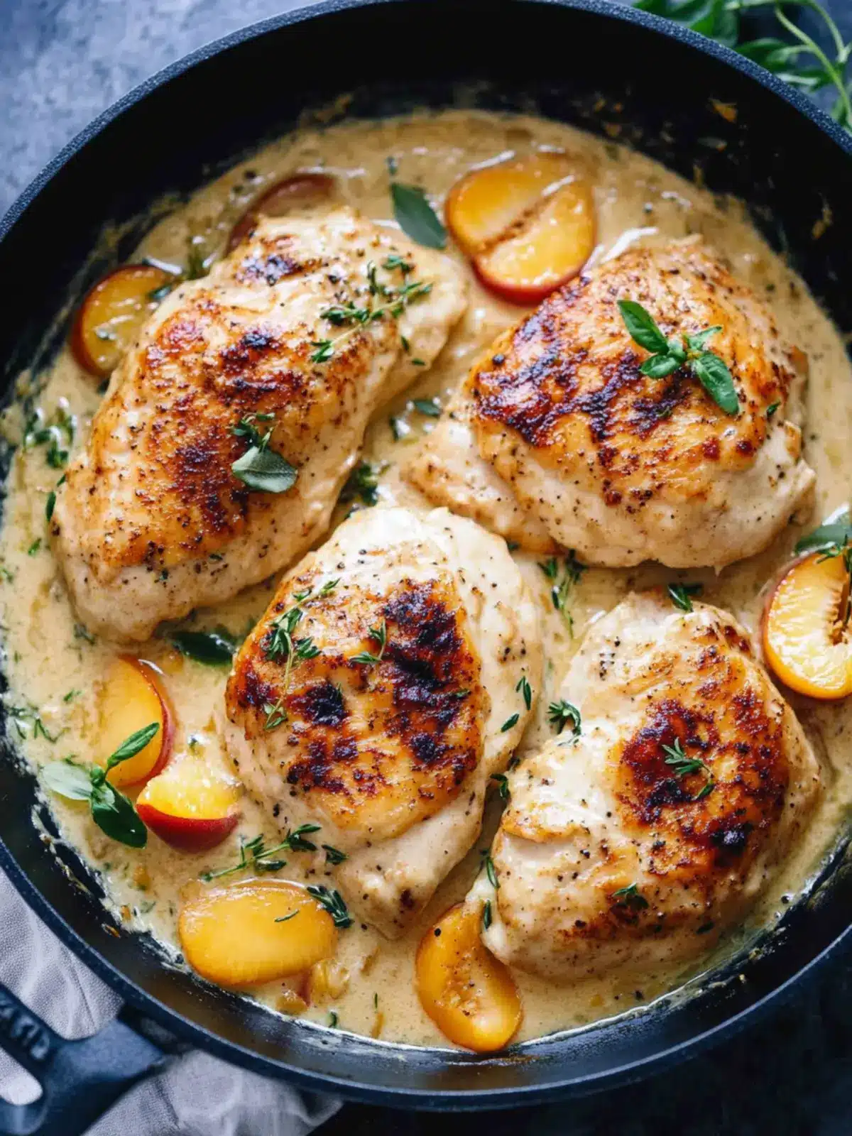 Savory One Skillet Creamy Peach Chicken Delight 2 One Skillet Creamy Peach Chicken