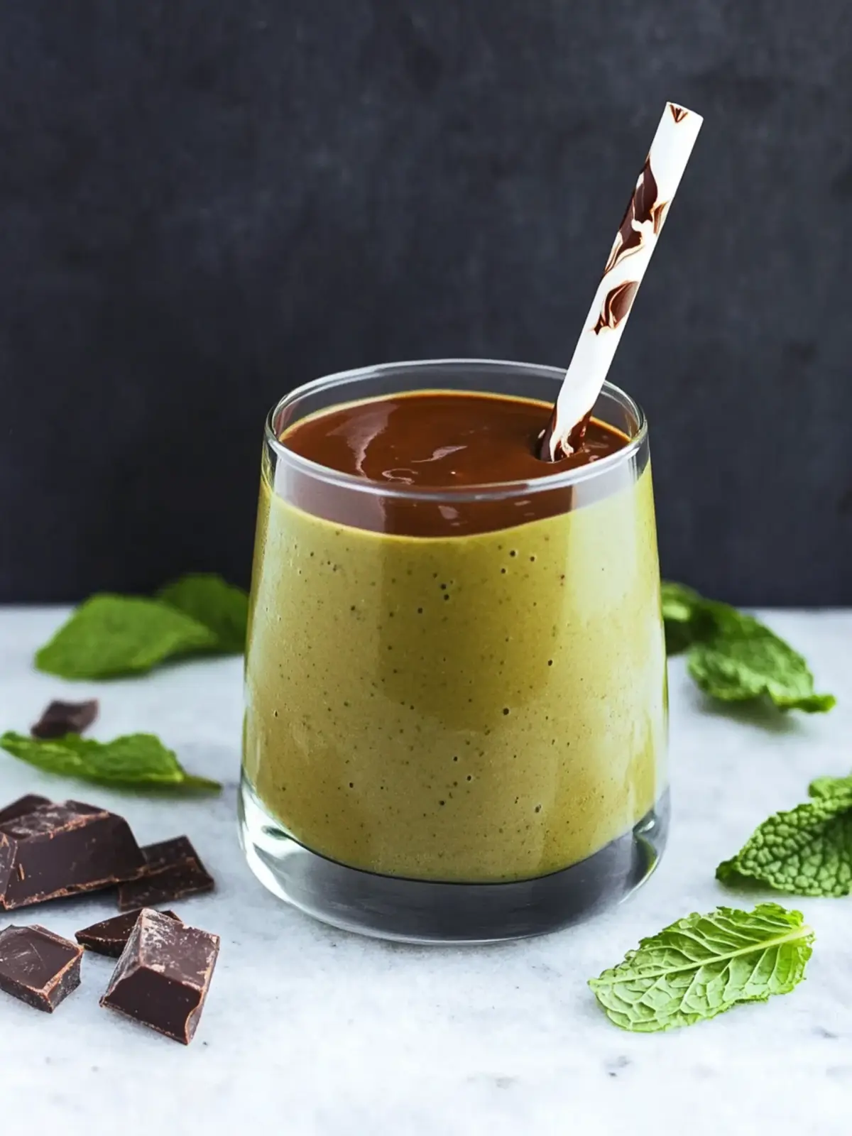 Mint Chocolate Green Protein Smoothie That’s Pure Bliss 3 Mint Chocolate Green Protein Smoothie