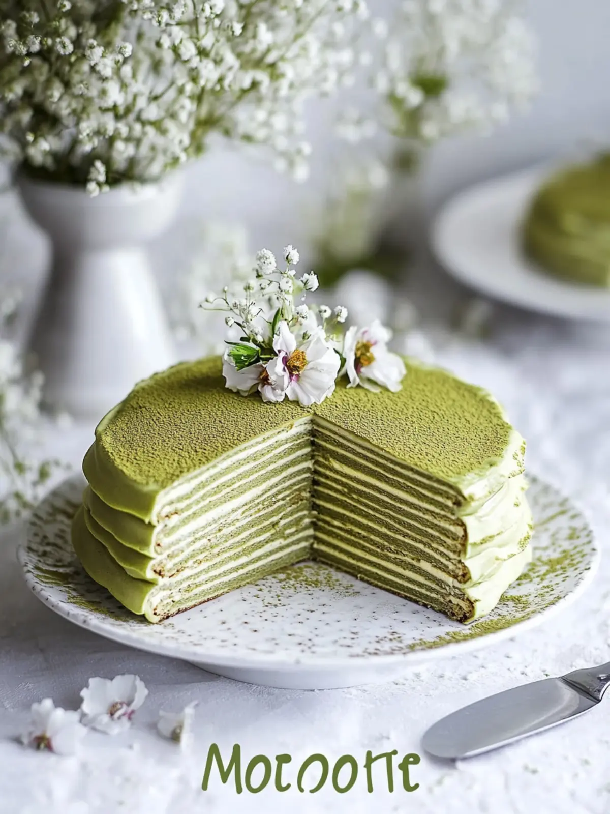 Japanese Matcha Green Tea Mille Crepe Cake - A No-Bake Delight 4 Japanese Matcha Green Tea Mille Crepe Cake - A No-Bake Dessert
