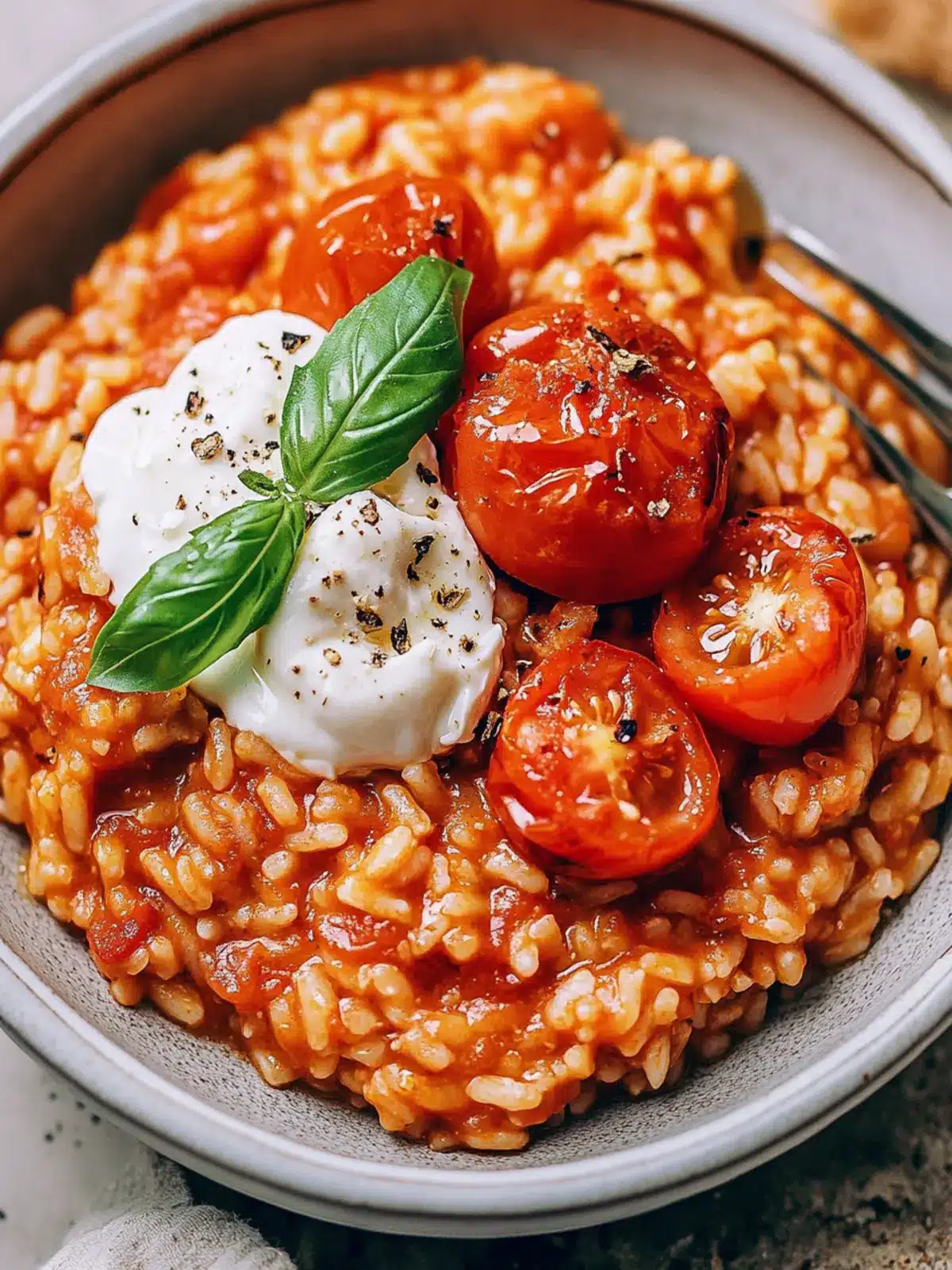 Spicy Roasted Tomato and Burrata Risotto Bliss at Home 5 Spicy Roasted Tomato and Burrata Risotto