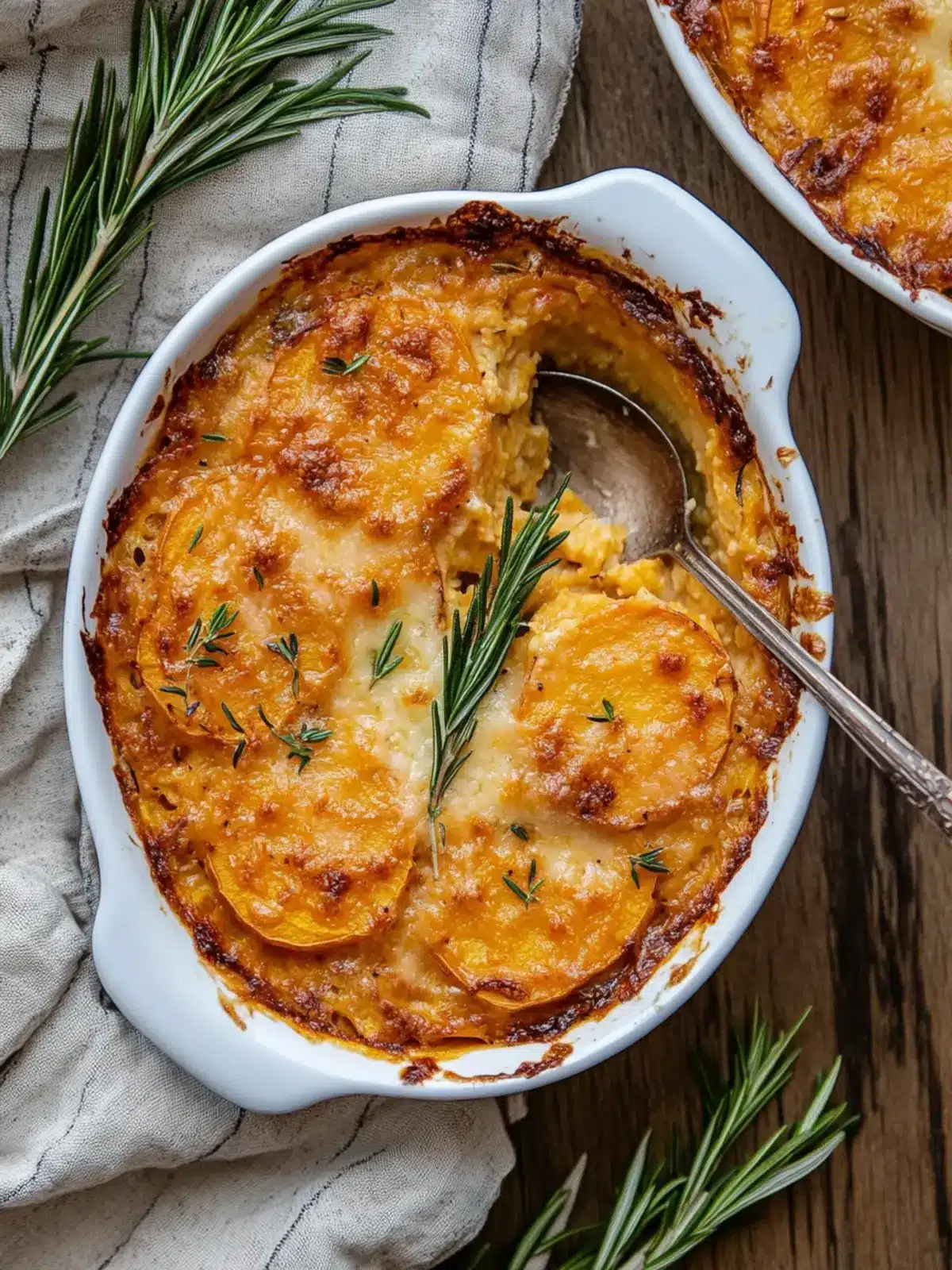 Delicious Sweet Potato Gratin with Smoked Gouda & Rosemary 3 Sweet Potato Gratin with Smoked Gouda and Rosemary