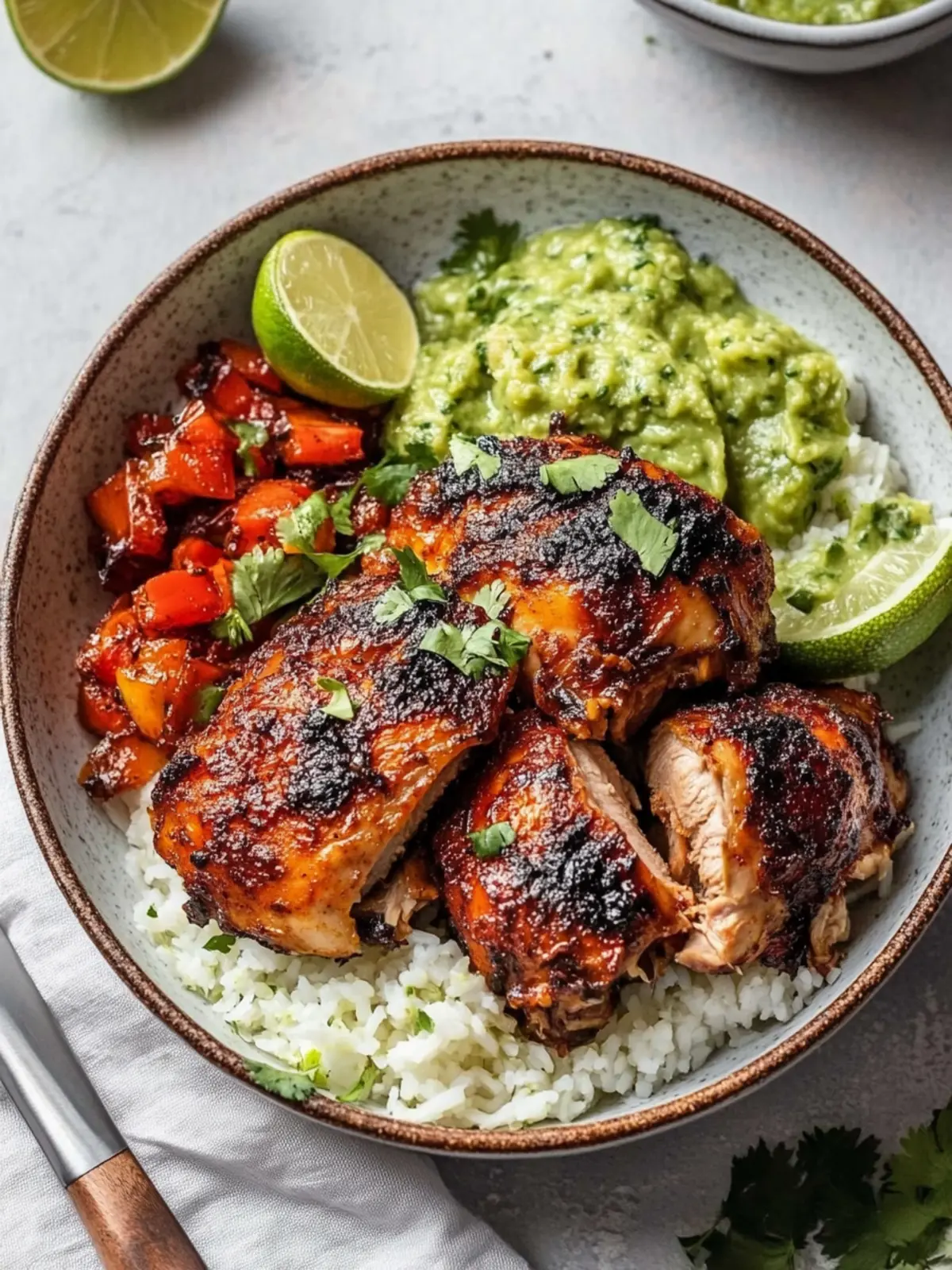 Peruvian Inspired Chicken Thighs with Zesty Jalapeño Sauce 2 Peruvian Inspired Chicken