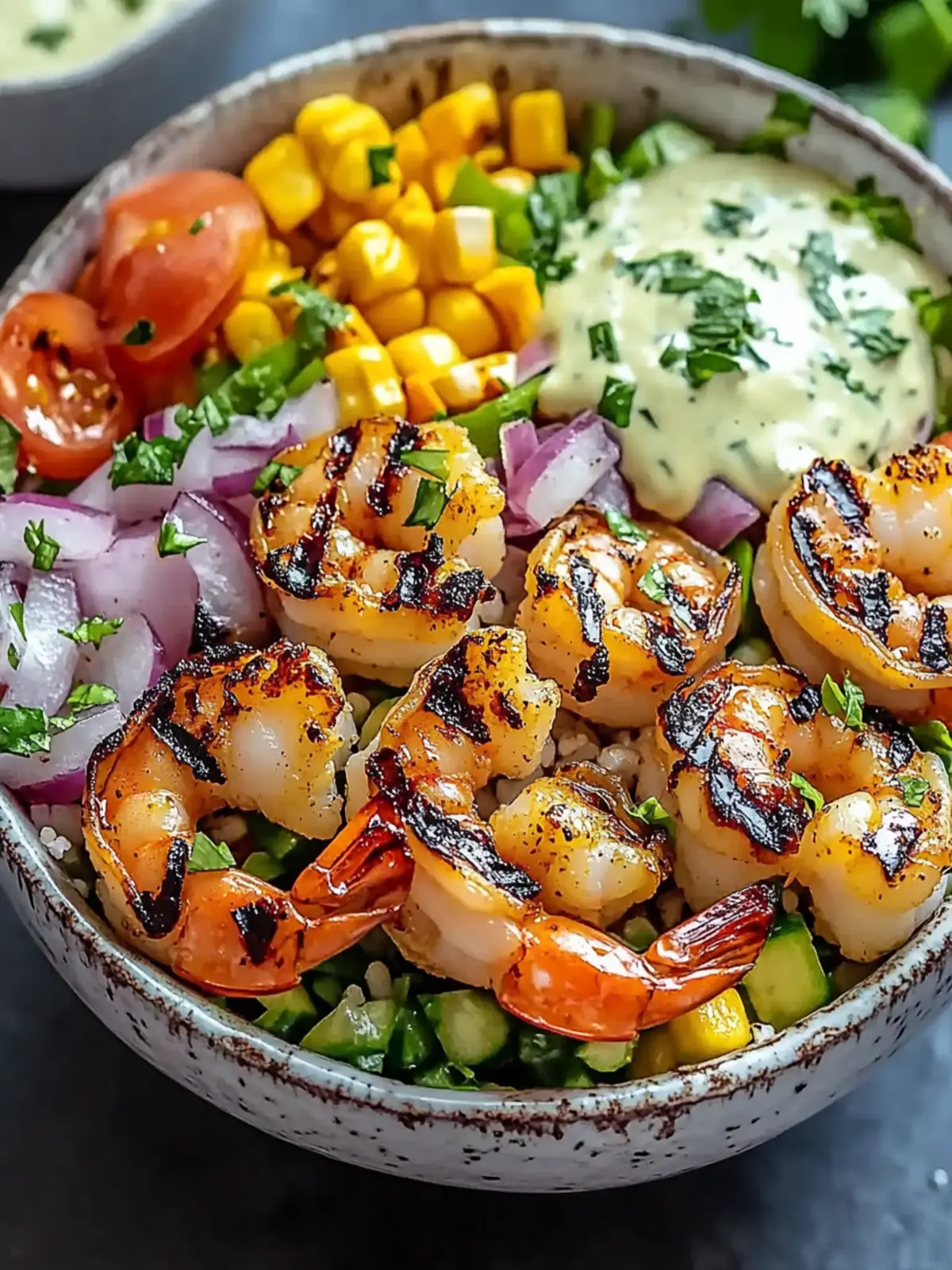 Delicious Grilled Shrimp Bowl Creamy Easy and Quick Recipe 2 Grilled Shrimp Bowl creamy Easy and Quick Recipe