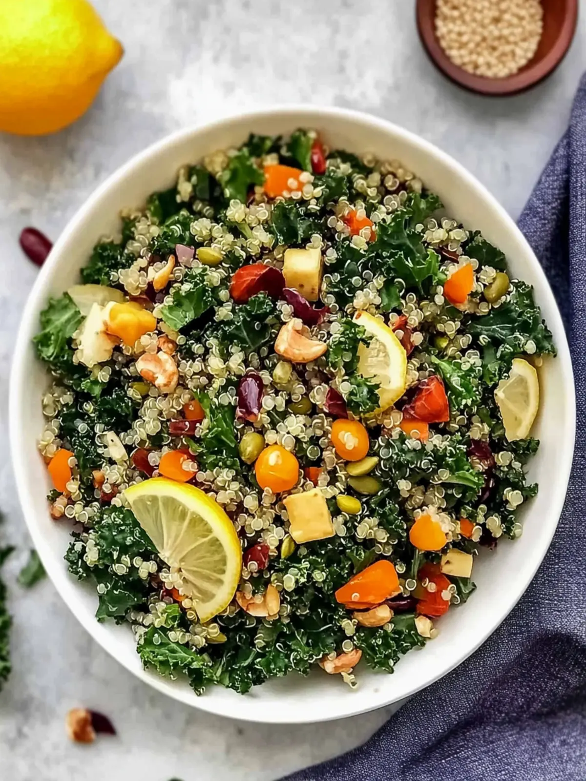 Kale Quinoa Salad & Lemon Dijon Dressing: A Flavor Boost! 3 Kale Quinoa Salad & Lemon Dijon Dressing