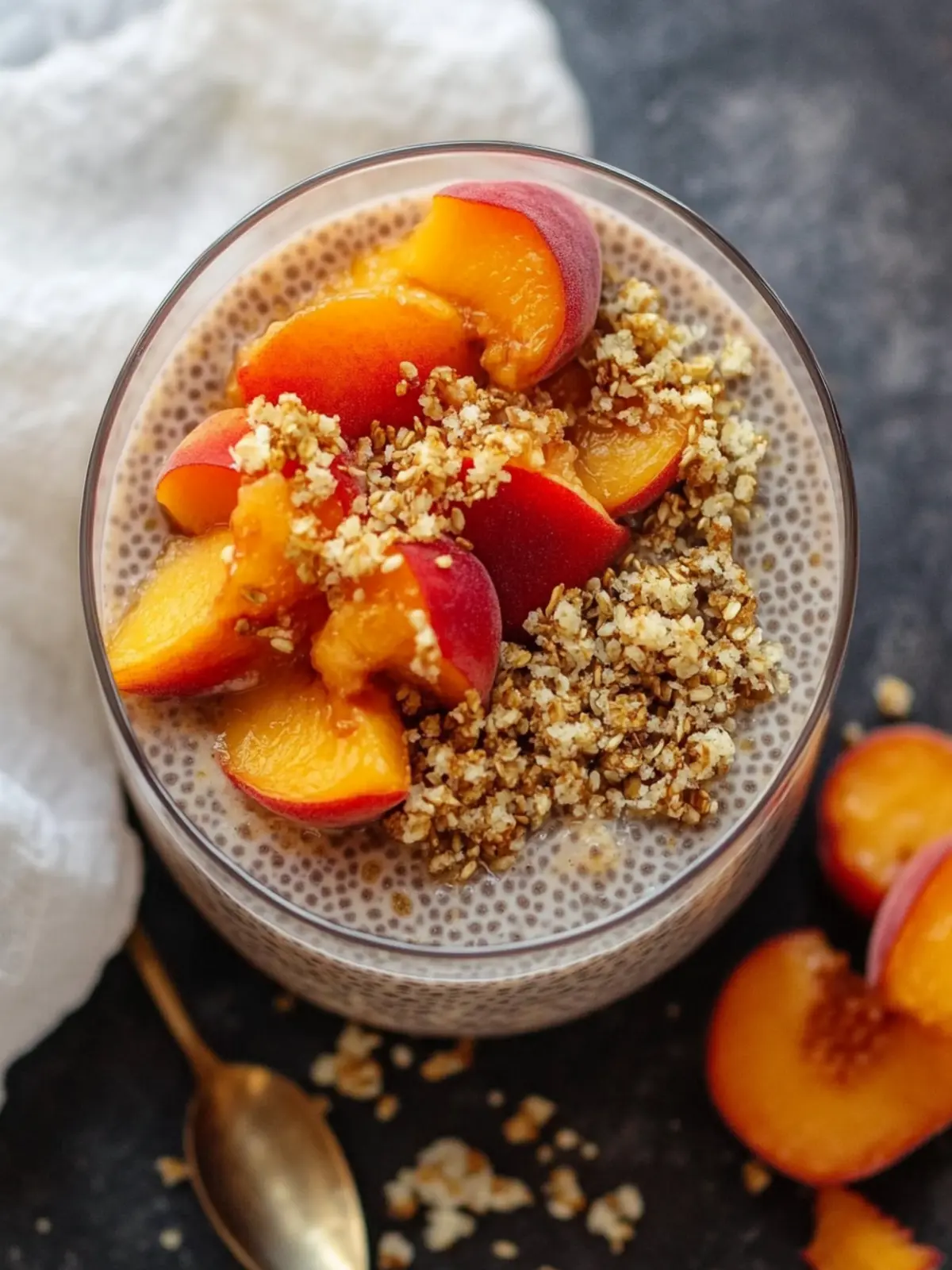 Peach Cobbler Chia Pudding: A Delightful Breakfast Treat 2 Peach Cobbler Chia Pudding