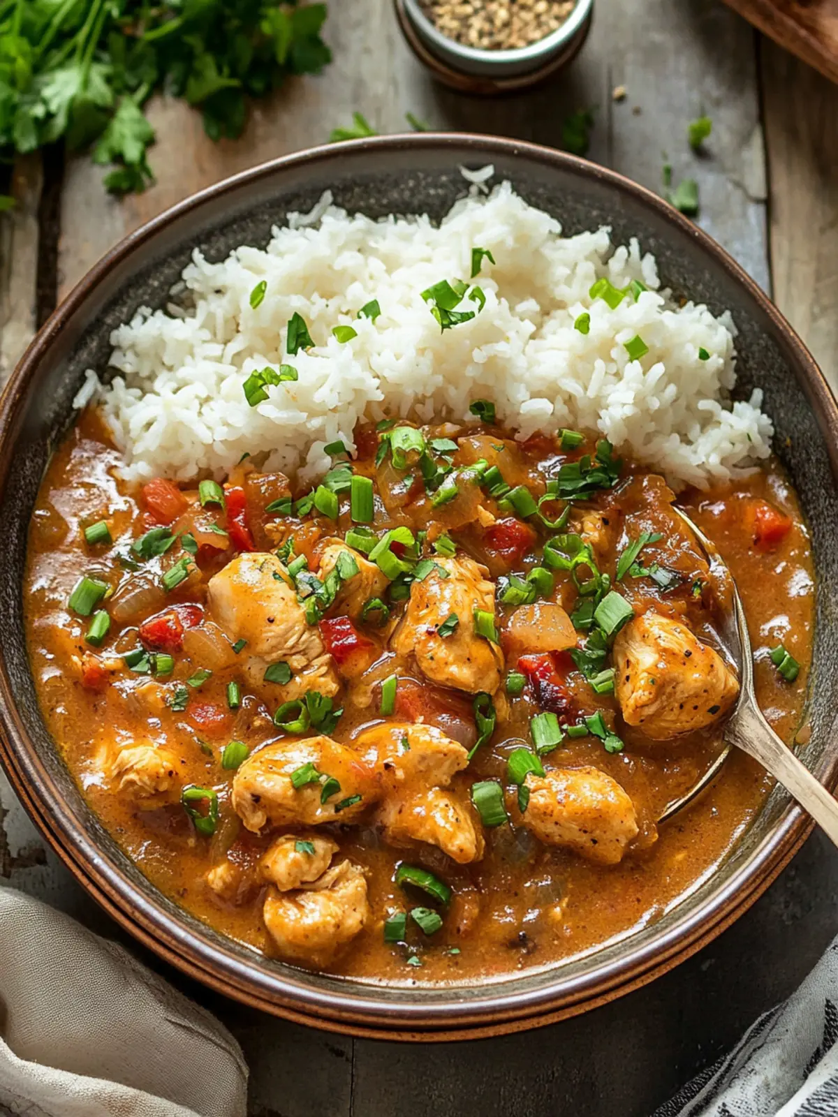 Savor Cajun Chicken Étouffée: Comforting Flavor Awaits 4 Chicken Étouffée