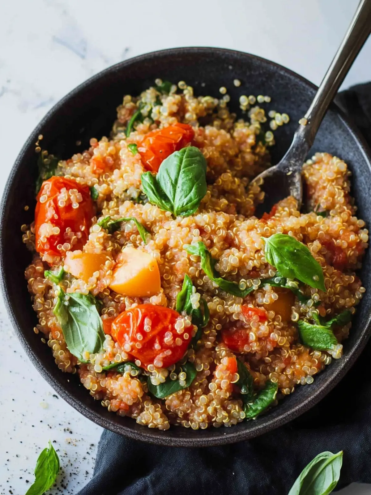 Easy Tomato & Basil Quinoa Risotto You’ll Love in 10 Minutes 4 Easy Tomato & Basil Quinoa Risotto
