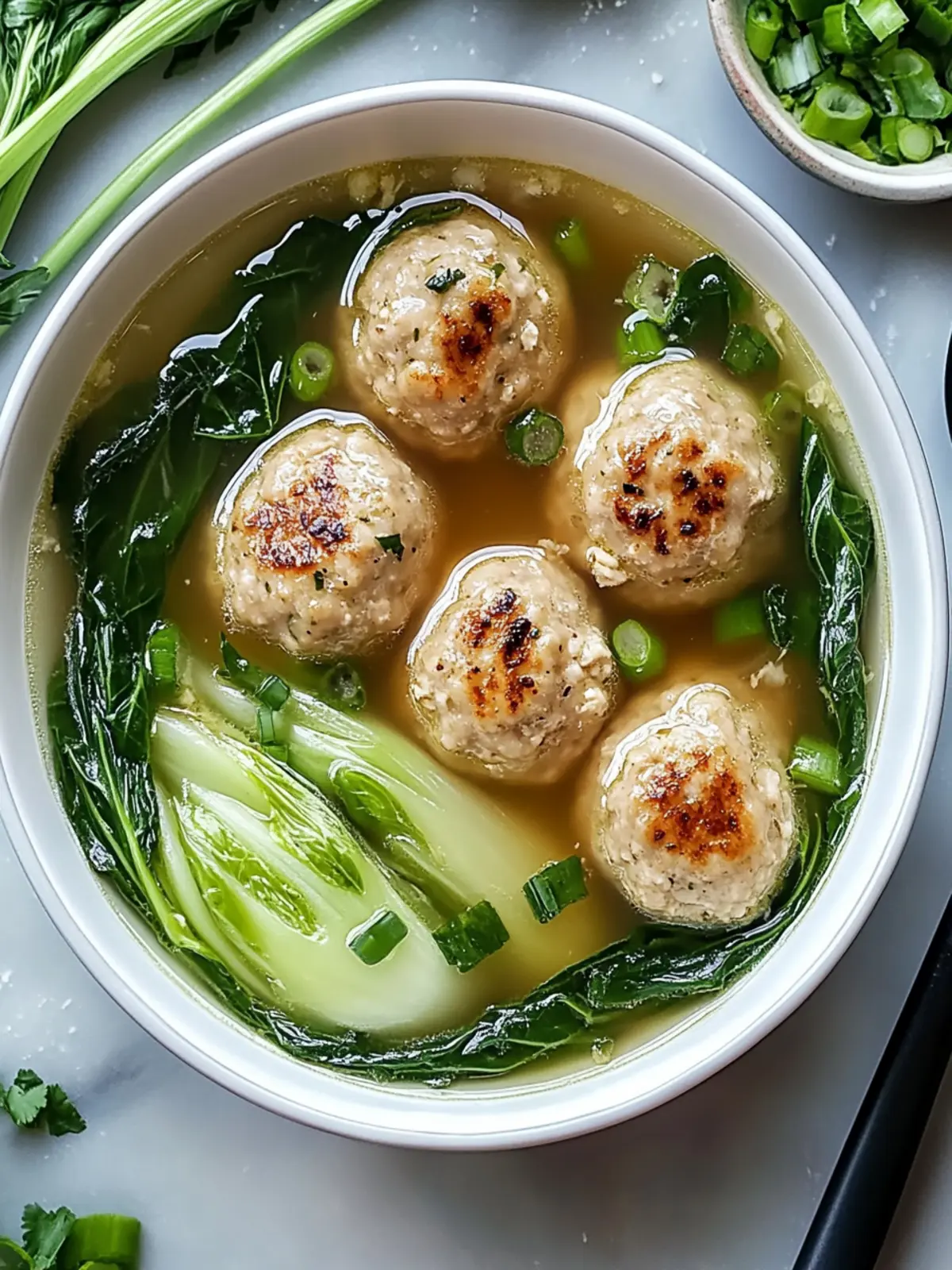Ginger Chicken Meatball Soup with Bok Choy for Cozy Nights 2 Ginger Chicken Meatball Soup with Bok Choy for Cozy Nights