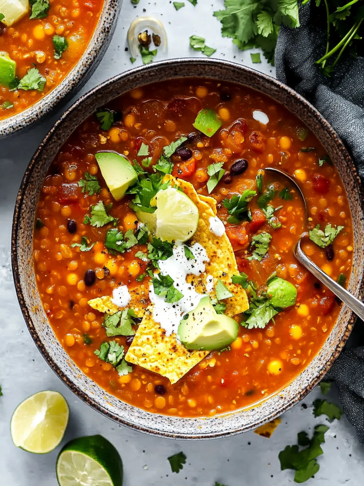 Hearty Vegan Lentil Tortilla Soup Ready in 20 Minutes 5 Vegan Lentil Tortilla Soup