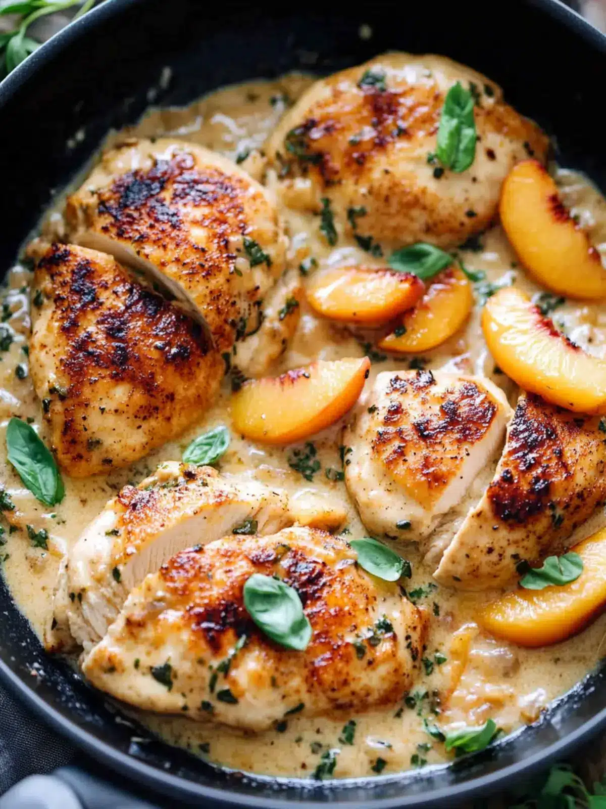 Savory One Skillet Creamy Peach Chicken Delight 4 One Skillet Creamy Peach Chicken