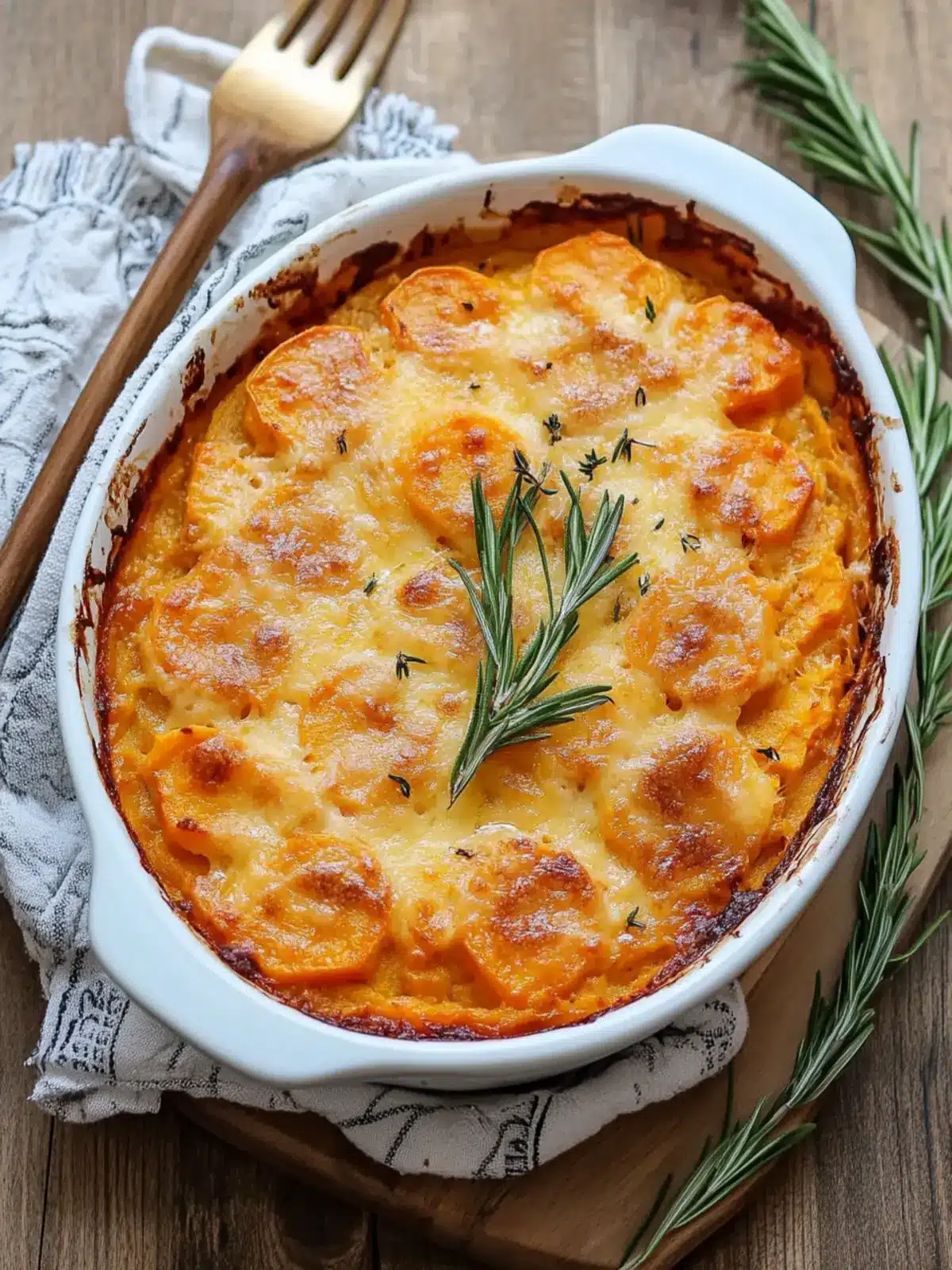 Delicious Sweet Potato Gratin with Smoked Gouda & Rosemary 2 Sweet Potato Gratin with Smoked Gouda and Rosemary