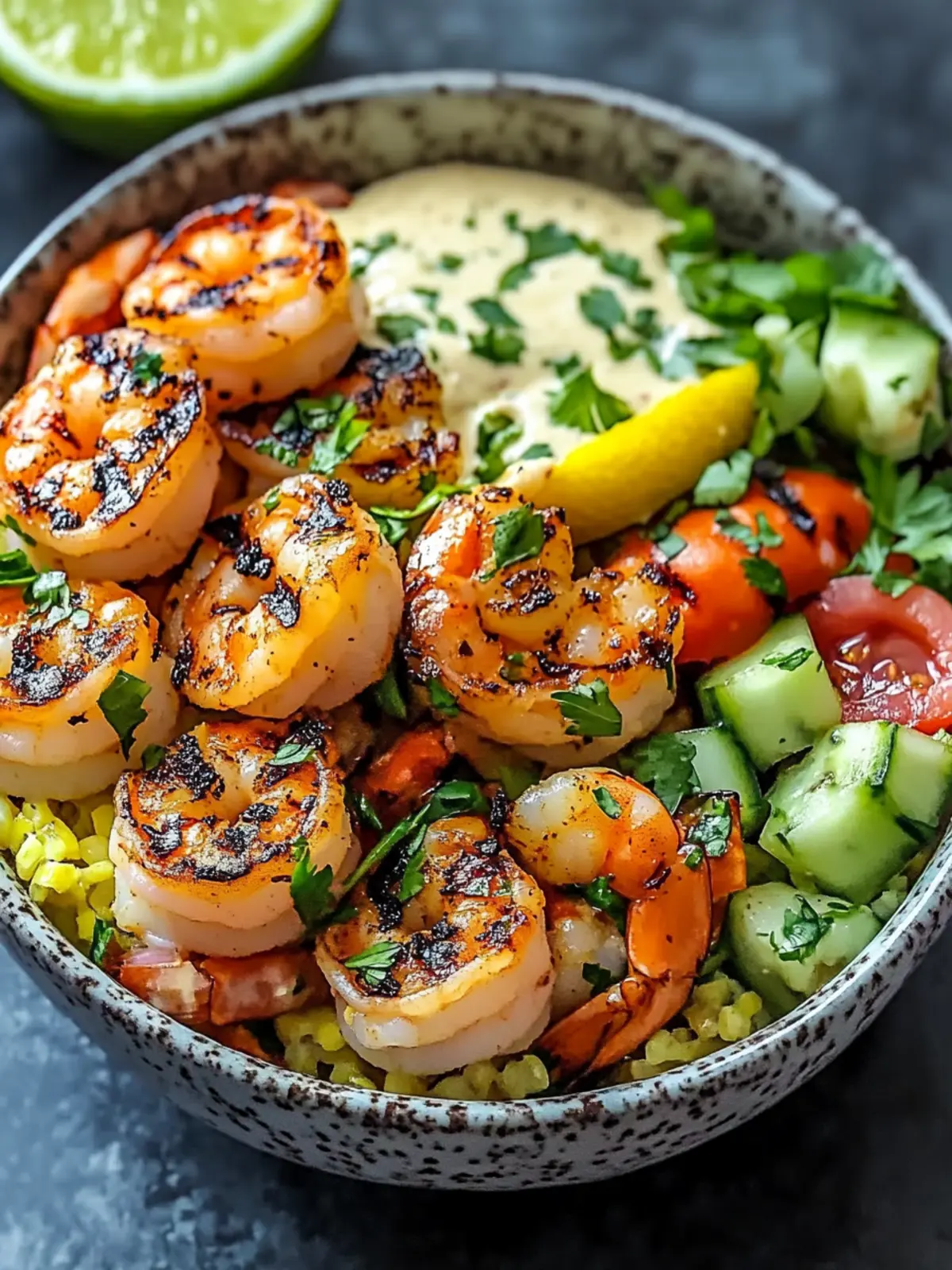 Delicious Grilled Shrimp Bowl Creamy Easy and Quick Recipe 3 Grilled Shrimp Bowl creamy Easy and Quick Recipe