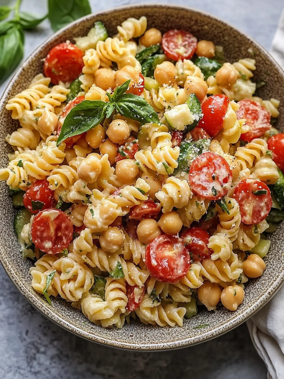 Chickpea Pasta Salad with Creamy Tahini Dressing Delight 5 Chickpea Pasta Salad with Creamy Tahini Dressing