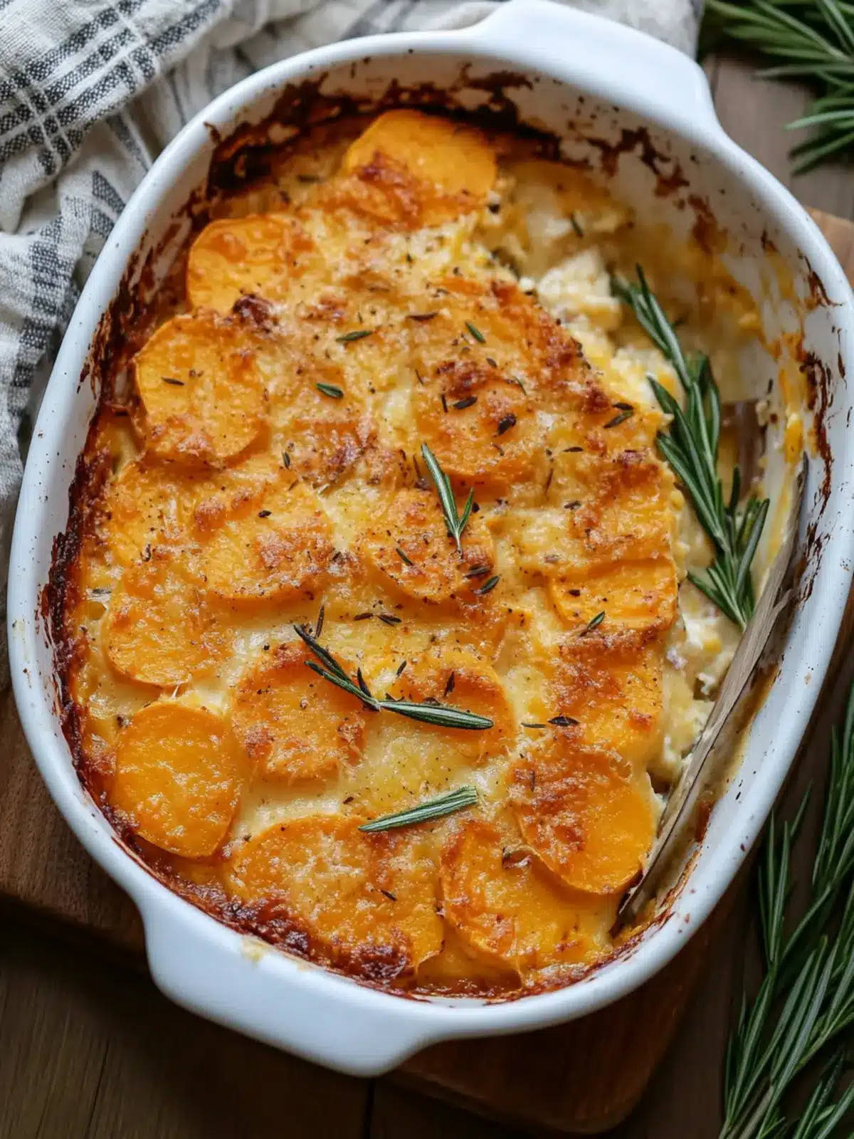 Delicious Sweet Potato Gratin with Smoked Gouda & Rosemary 5 Sweet Potato Gratin with Smoked Gouda and Rosemary
