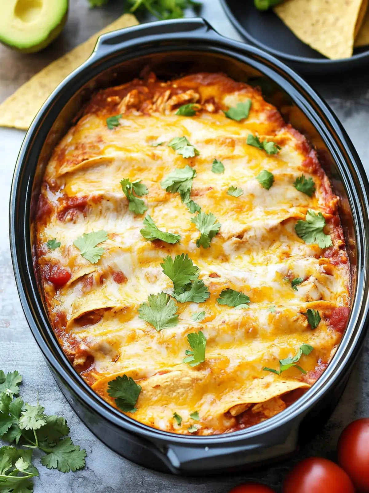 Savor the Flavor: Easy Slow Cooker Chicken Enchilada Casserole 4 Slow Cooker Chicken Enchilada Casserole