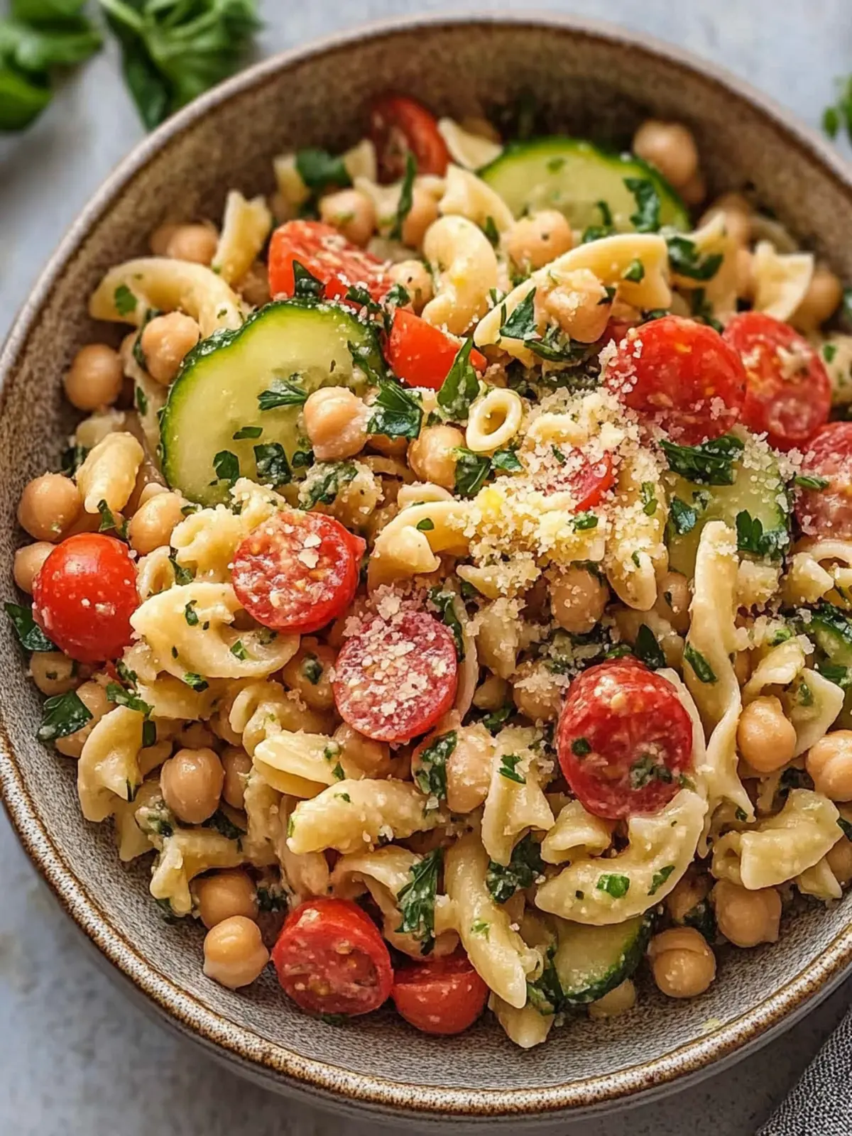 Chickpea Pasta Salad with Creamy Tahini Dressing Delight 4 Chickpea Pasta Salad with Creamy Tahini Dressing