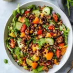 Vibrant Loaded Veggie Burger Salad: Healthy & Gluten Free! 3 Loaded Veggie Burger Salad (Vegetarian + Gluten Free)