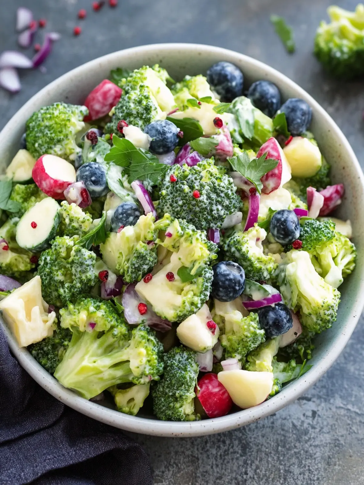 Wholesome Healthy Broccoli Salad with Sweet Blueberry Burst 4 Healthy Broccoli Salad