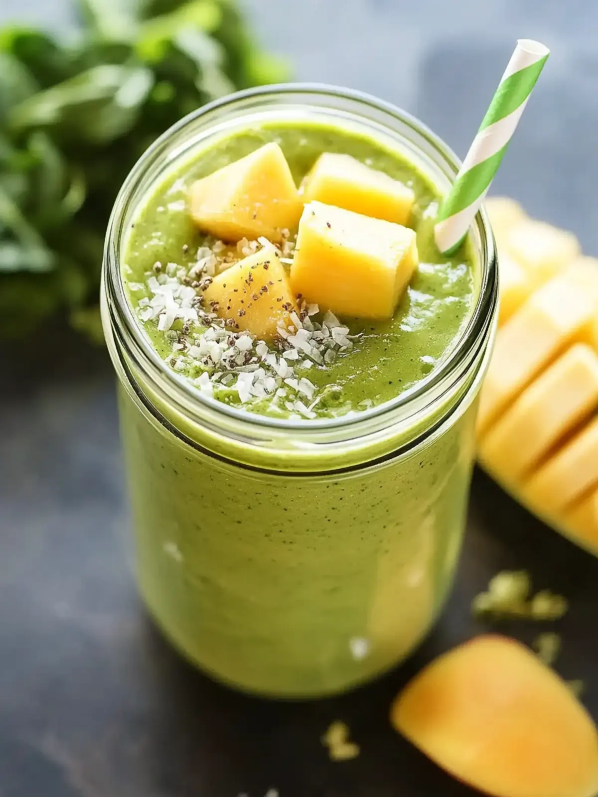 Mango Matcha Green Smoothie for a Boost of Energy and Health 4 Mango Matcha Green Smoothie