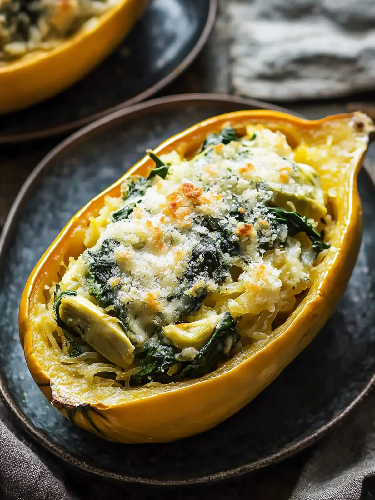 Spinach and Artichoke Stuffed Spaghetti Squash Delight 5 Spinach and Artichoke Stuffed Spaghetti Squash